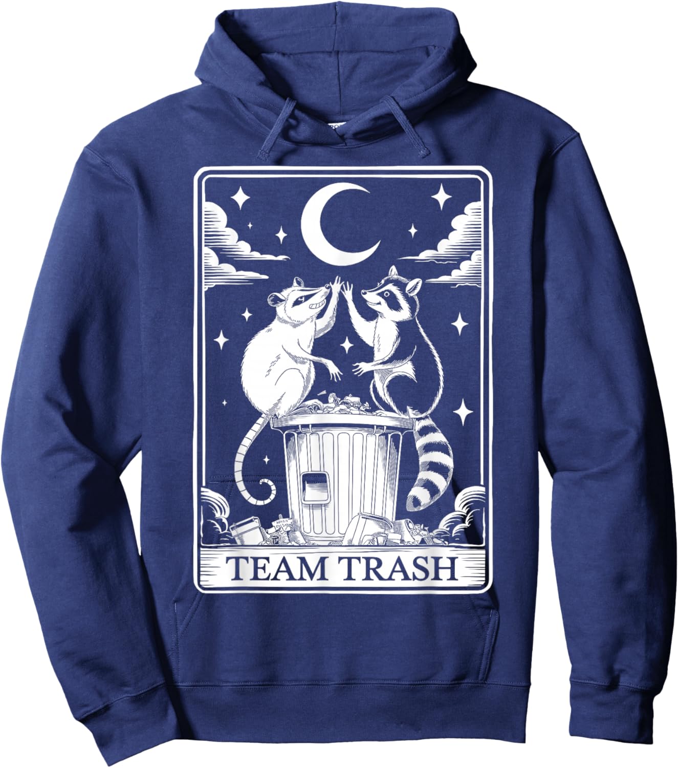 Opossum Raccoon Team Trash Tarot Card Gifts Women Hoodie - Hoodie | Navy