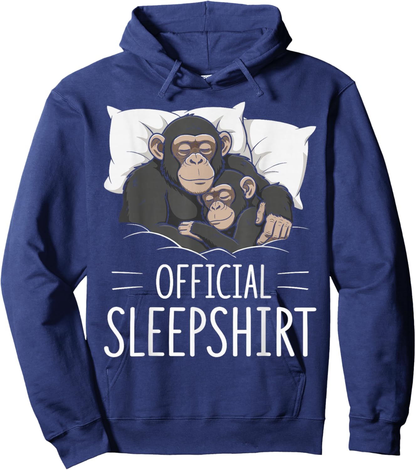 Official Sleepshirt Sleeping Chimpanzee Monkey Lovers Pajama Hoodie - Hoodie | Navy