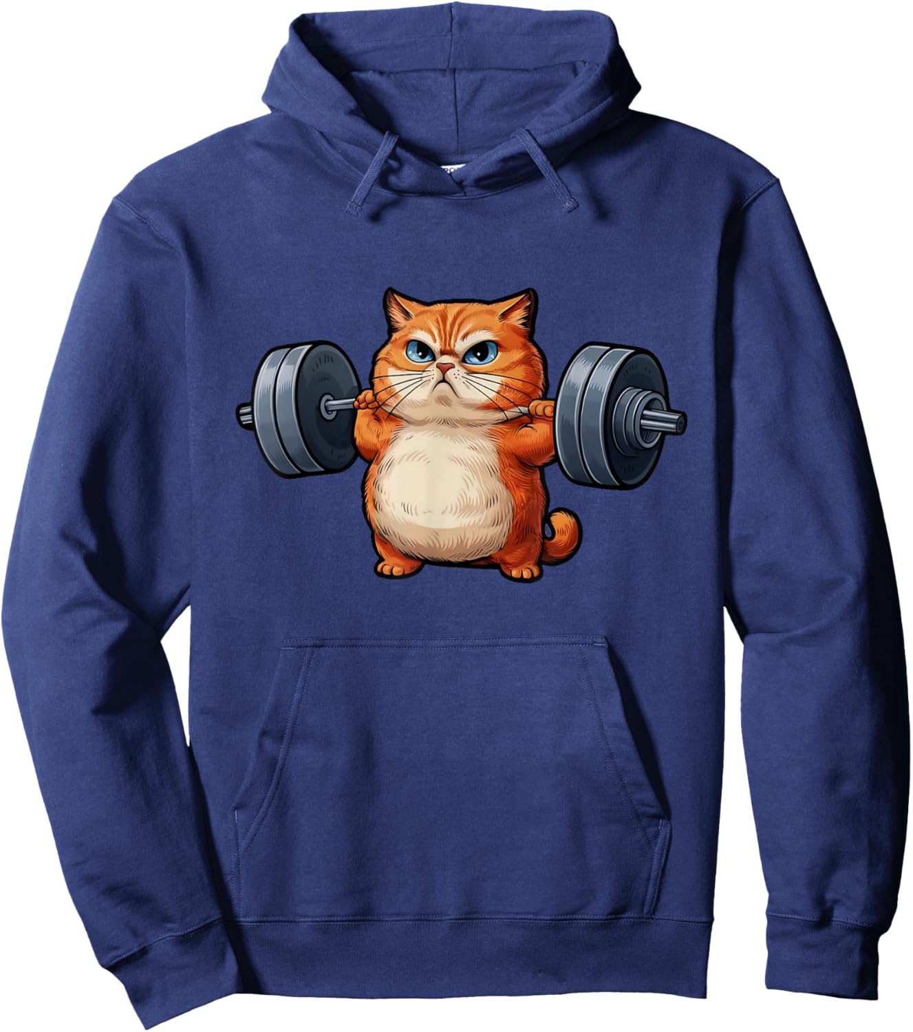 Cat Weightlifting - Funny Cat Workout and Fitness Women Kids Hoodie - Hoodie | Navy