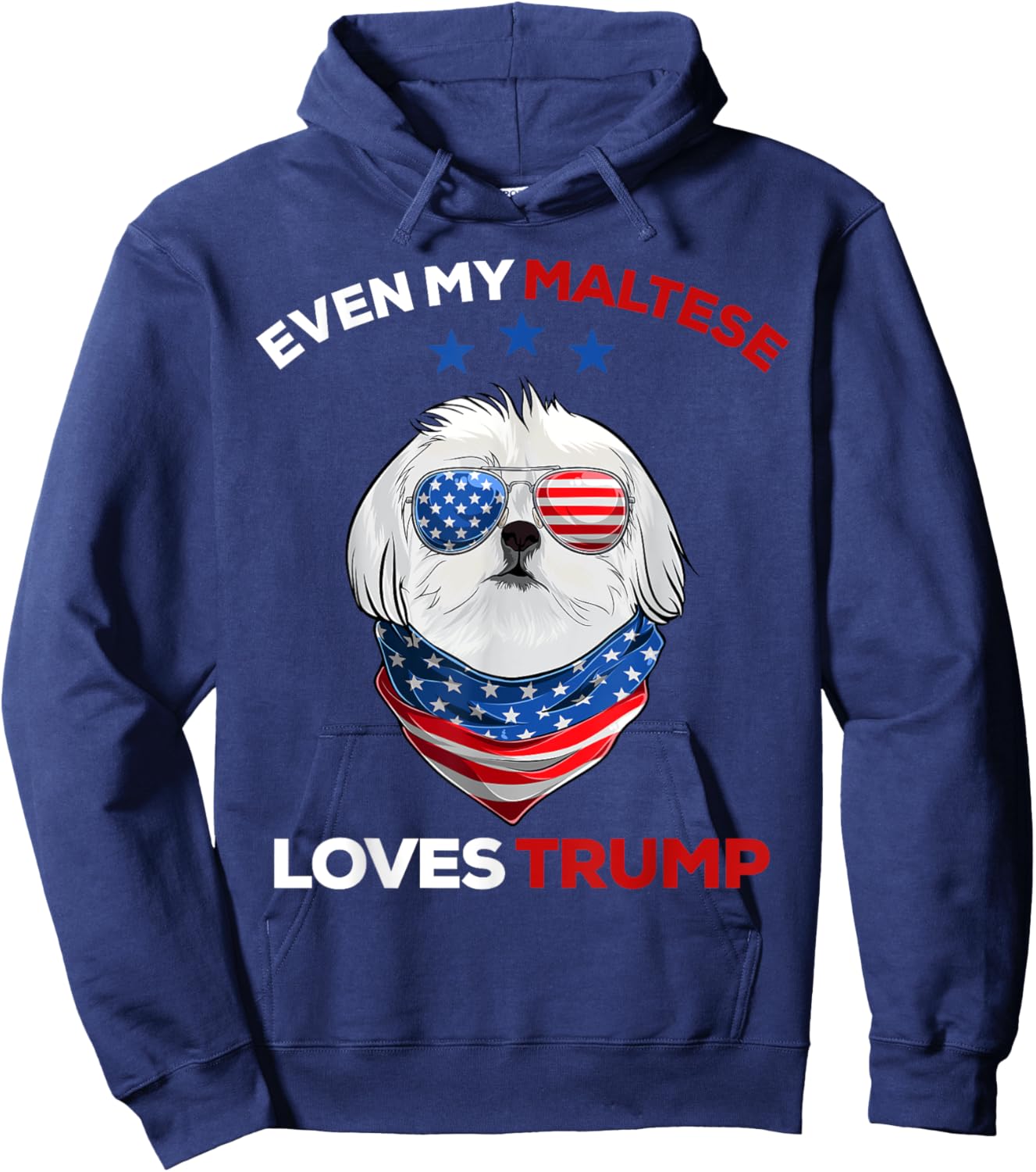 Dog Dad Donald Trump 2024, My Maltese Loves Trump Hoodie - Hoodie | Navy