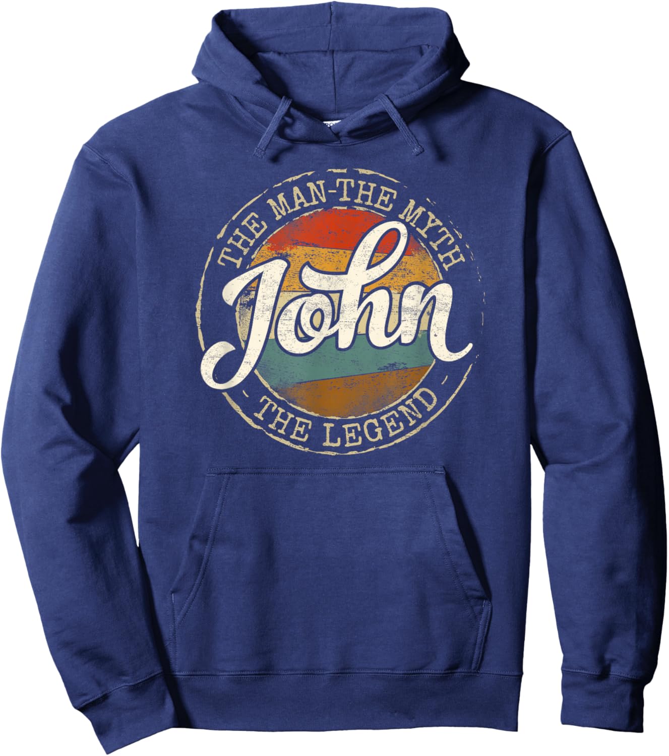 John The Man The Myth The Legend Vintage Personalized Name Hoodie - Hoodie | Navy