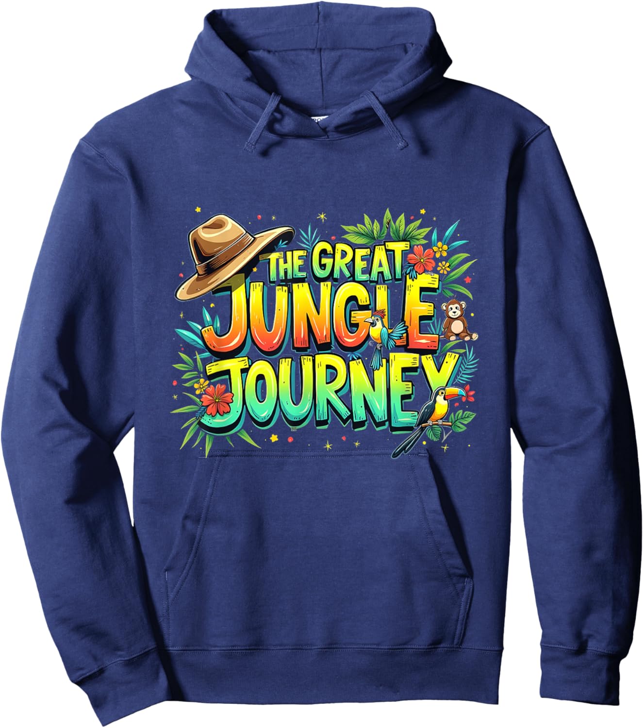 Retro The Great Jungle Journey Adventure Theme VBS Graphic Hoodie - Hoodie | Navy