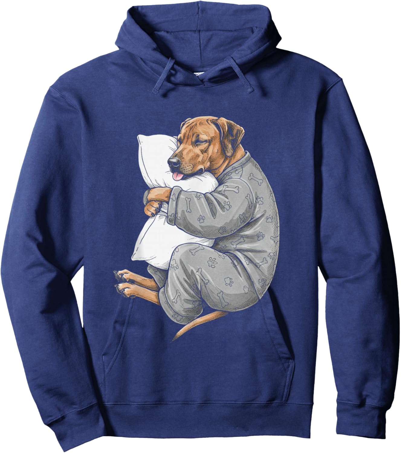 Funny Sleepy Rhodesian Ridgeback Pajama Men Women Kids Hoodie - Hoodie | Navy