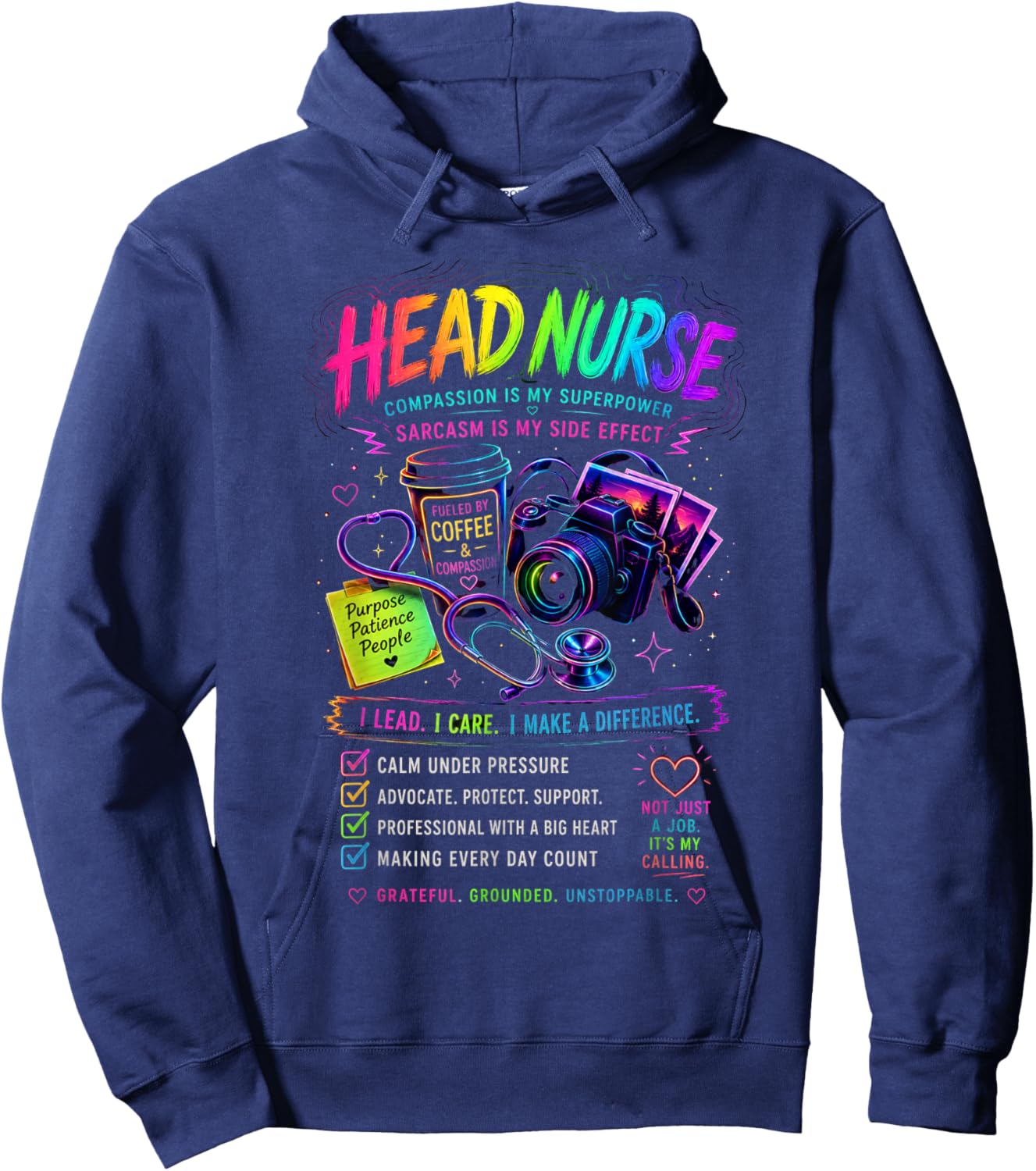 Sarcastic Head Nurse Hoodie - Hoodie | Navy