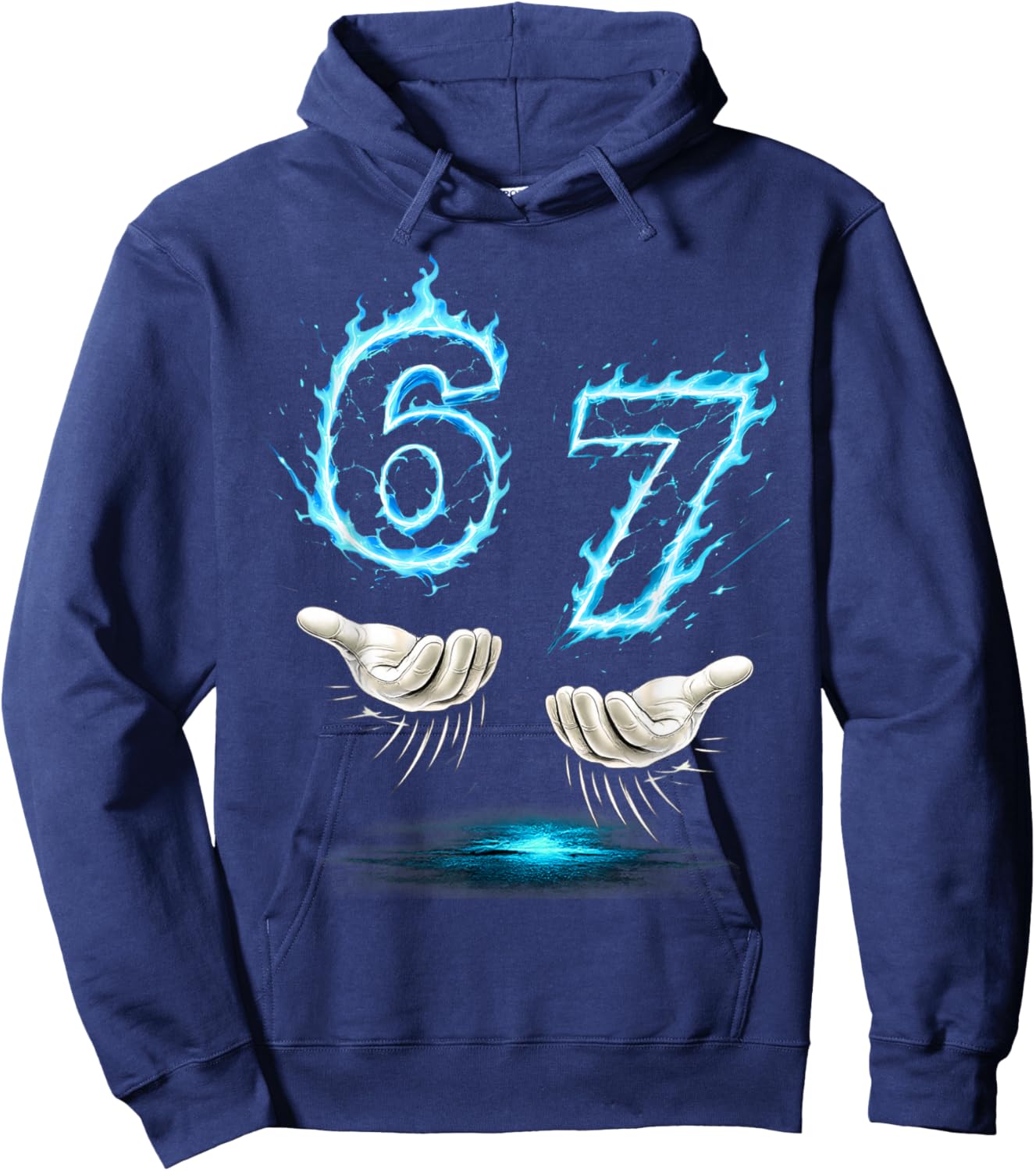 Six Seven Meme Blue Flame 67 Carte d'anniversaire pour Enfant Hoodie - Hoodie | Navy