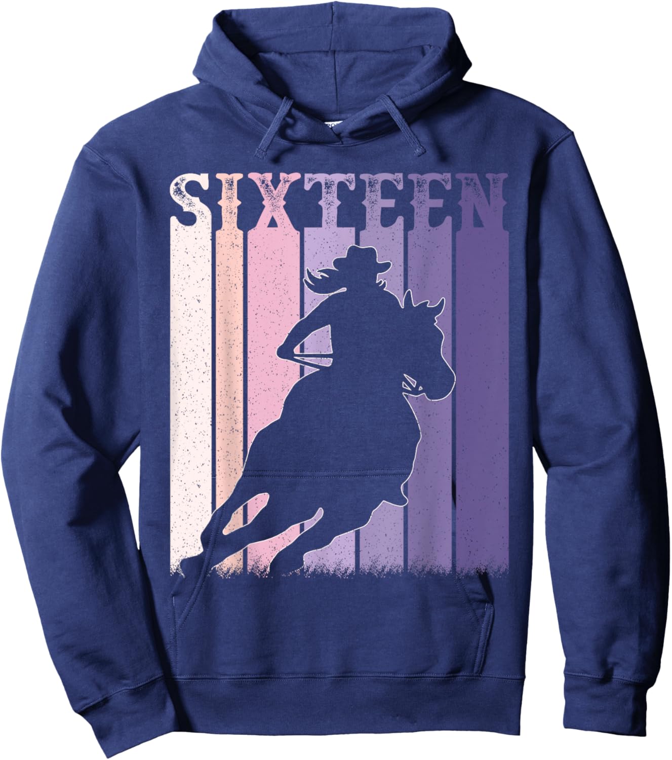 16th Birthday Cowgirl Girls 16 Year Old Rodeo Horse Vintage Hoodie - Hoodie | Navy