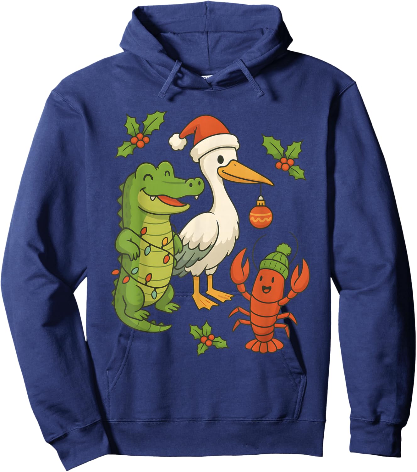 Louisiana Swamp Pals Christmas Hoodie - Hoodie | Navy