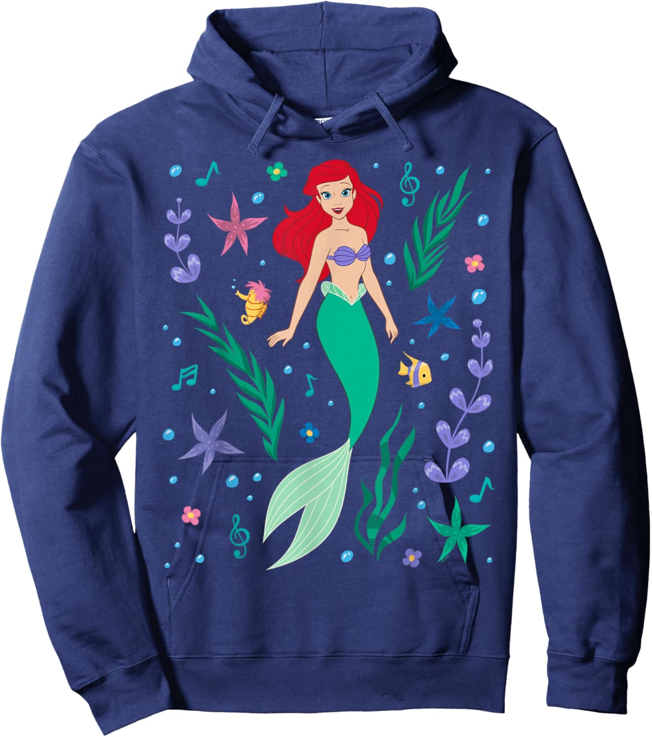 Disney Princess Ariel The Little Mermaid Collage Portrait Hoodie - Hoodie | Navy