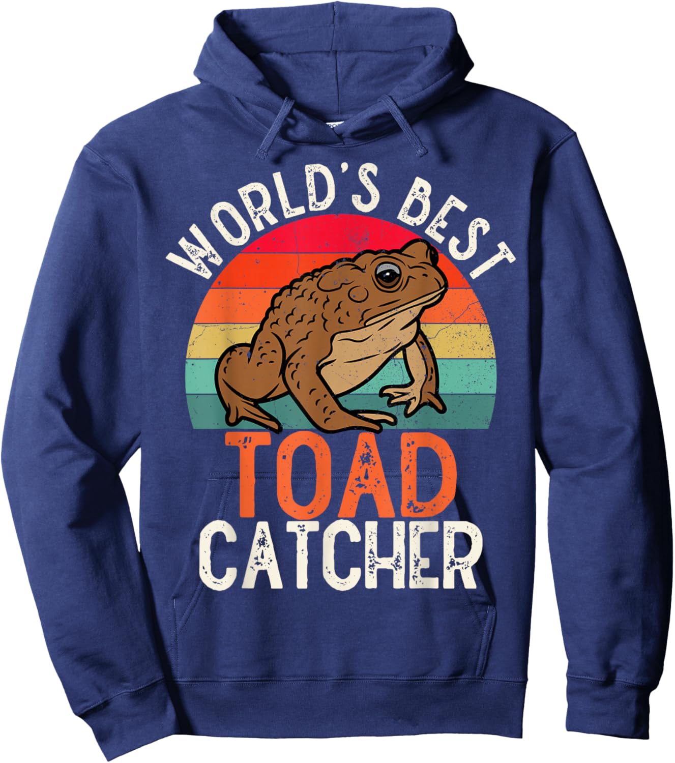 Worlds Best Toad Catcher Kids Boy Funny Amphibian Toad Hoodie - Hoodie | Navy