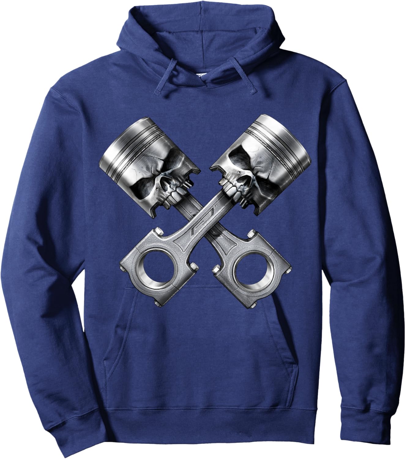 Skull Engine Piston Skull Motorsport Tuning , Black, S Hoodie - Hoodie | Navy
