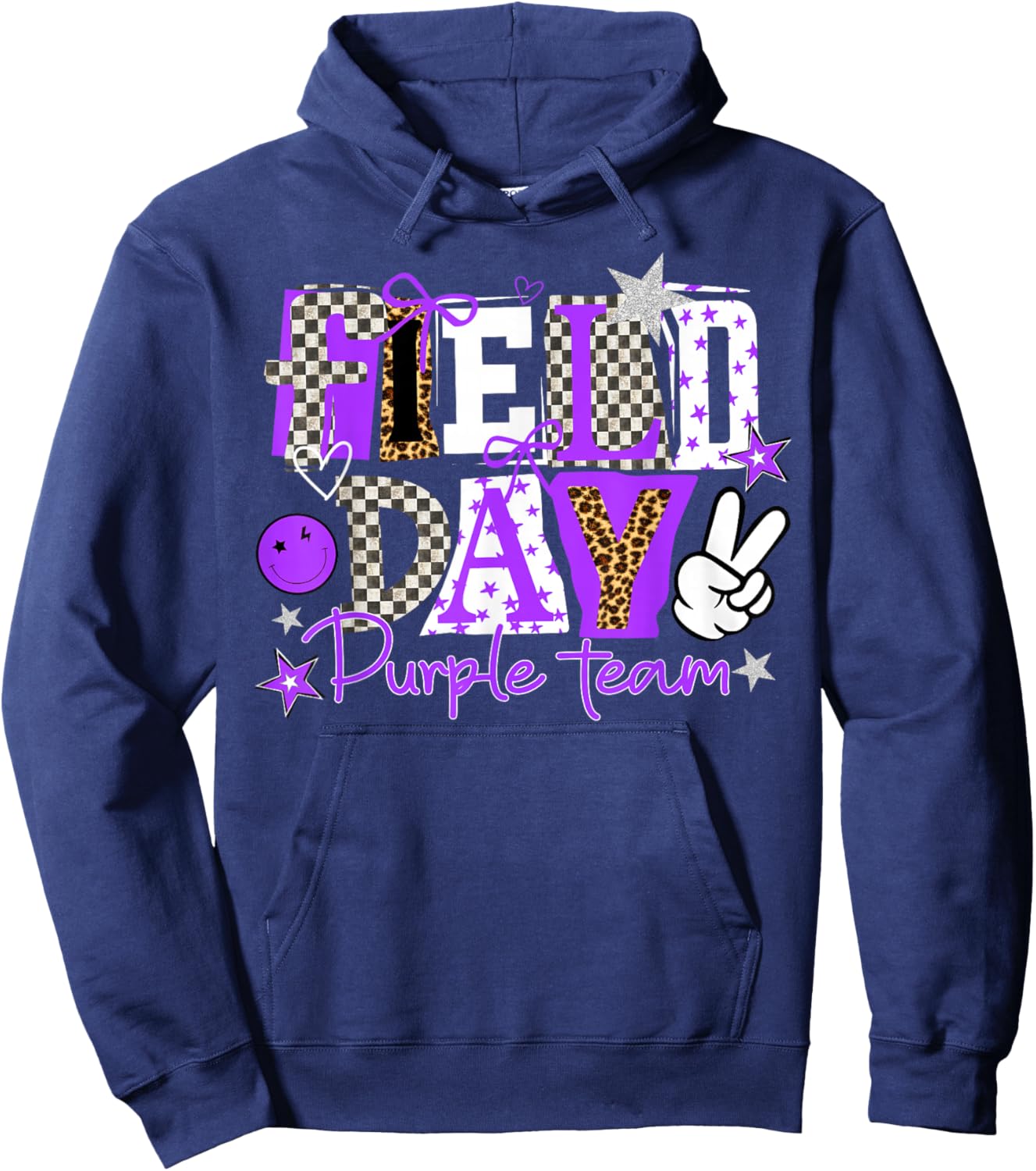 Field Day Purple Team Let The Games Begin Fun Day Field Trip Hoodie - Hoodie | Navy