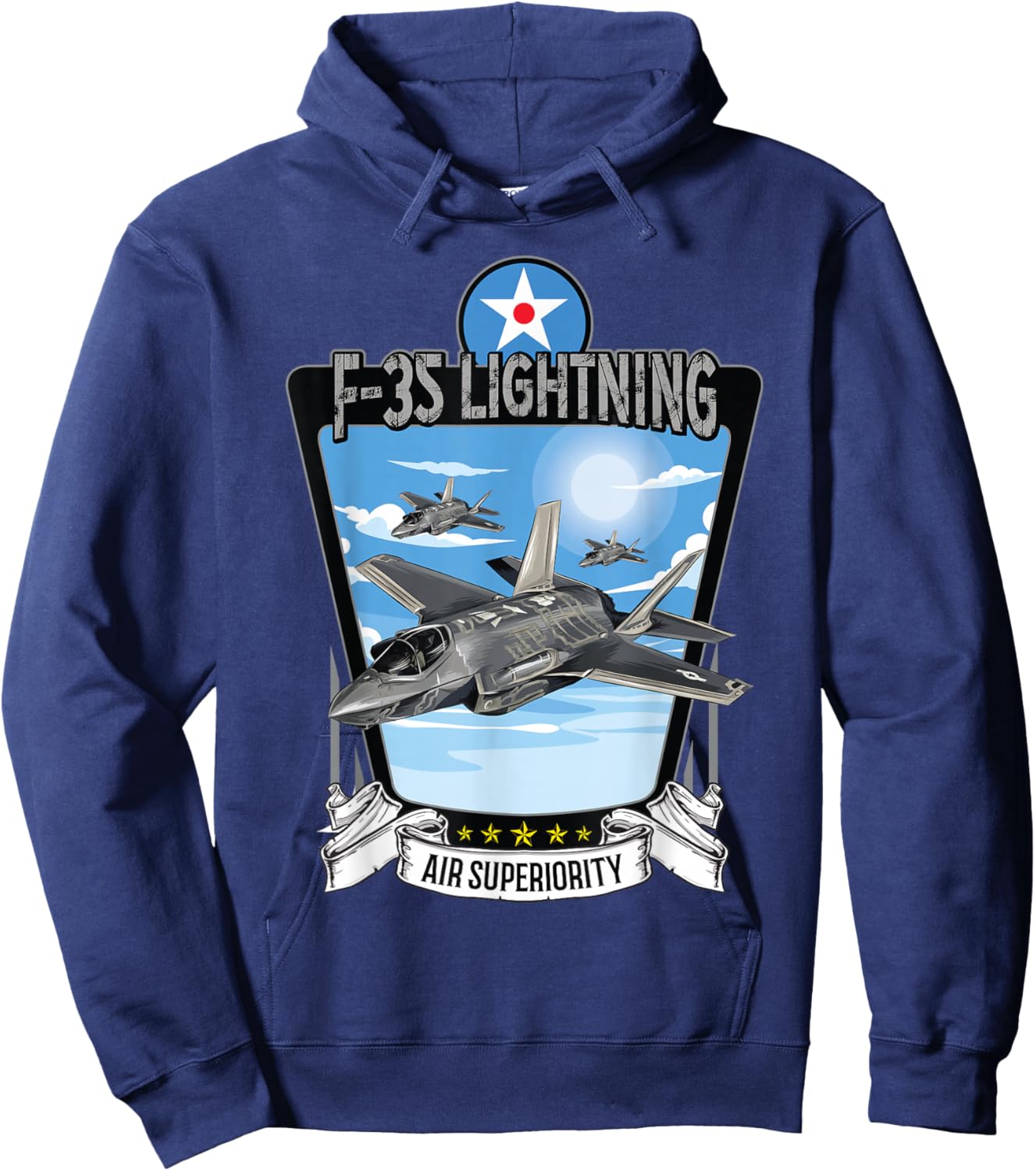 American Aircraft Camouflage F35 Lightning Hoodie - Hoodie | Navy