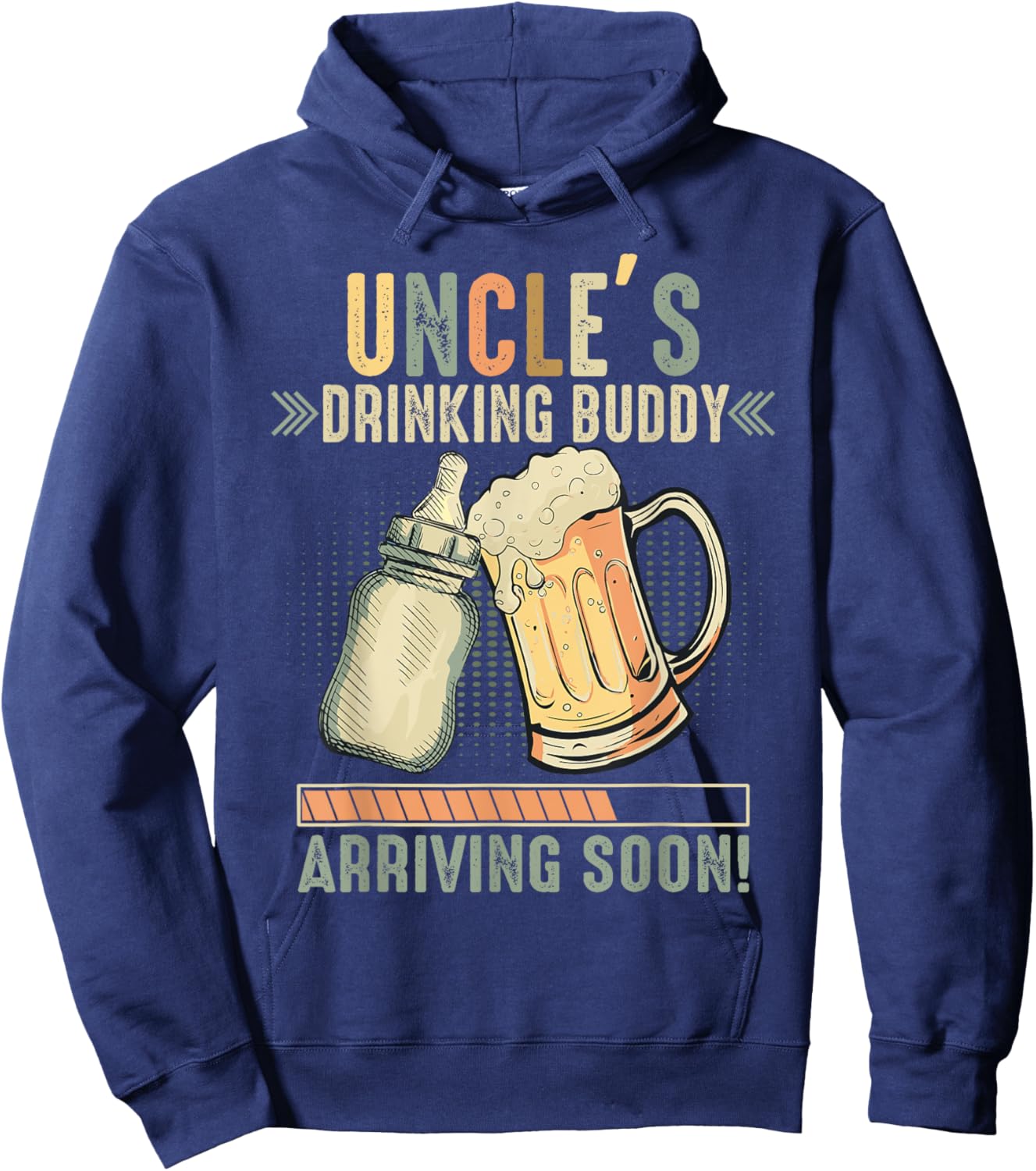 Uncle's Drinking Buddy Arriving Soon To Be Uncle Hoodie - Hoodie | Navy