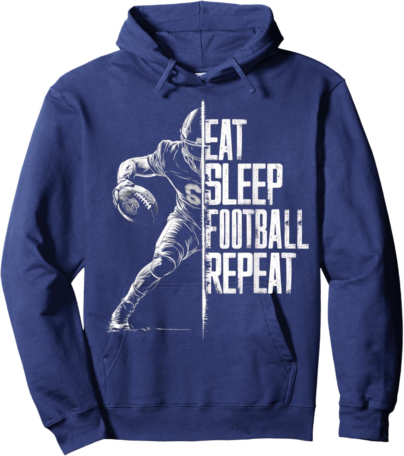 Eat Sleep Football Repeat Football Lovers Youth Kids Boys Hoodie - Hoodie | Navy