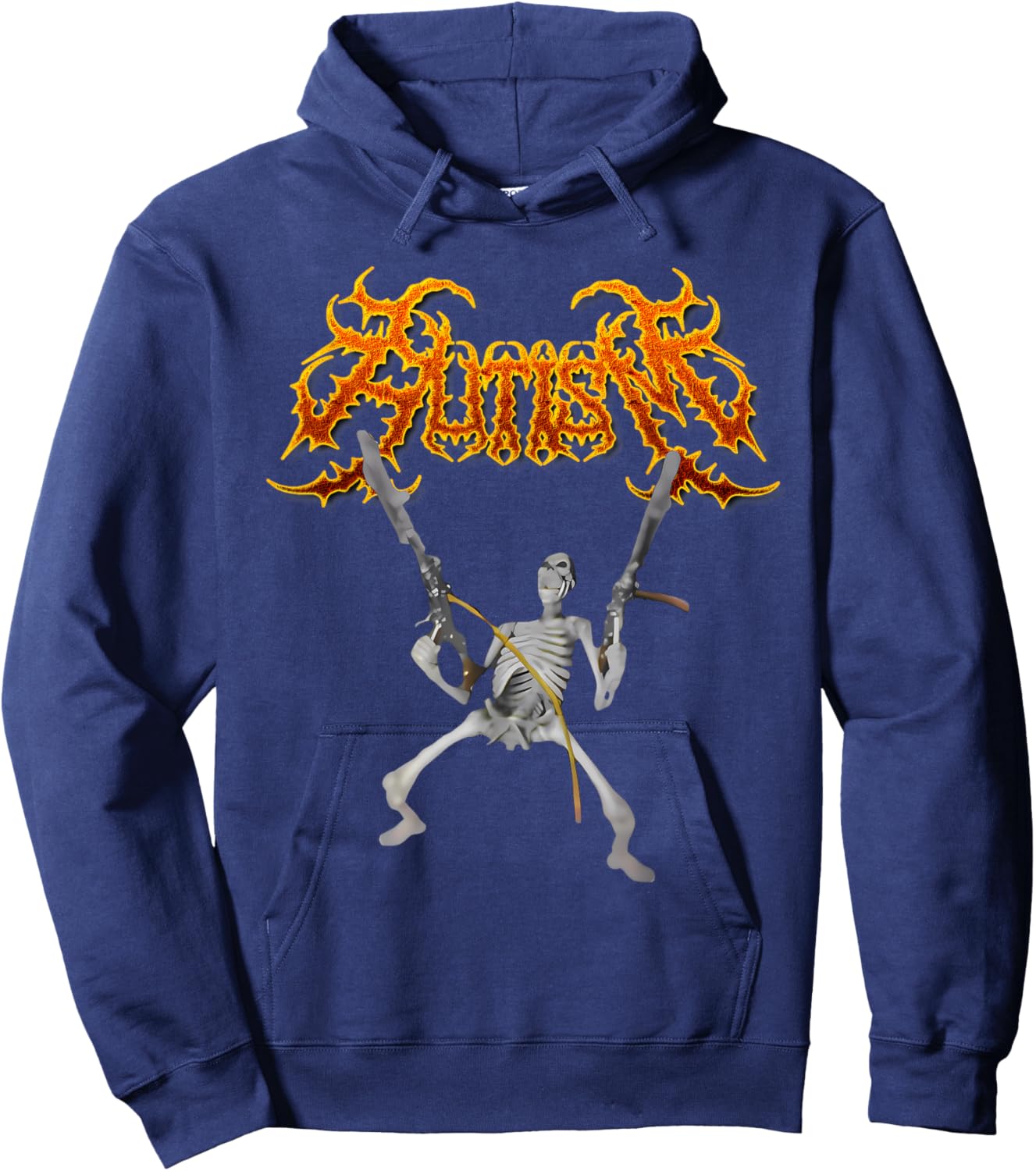 Retro Autism Skeleton Meme Funny Men, Women, Kids, Halloween Hoodie - Hoodie | Navy