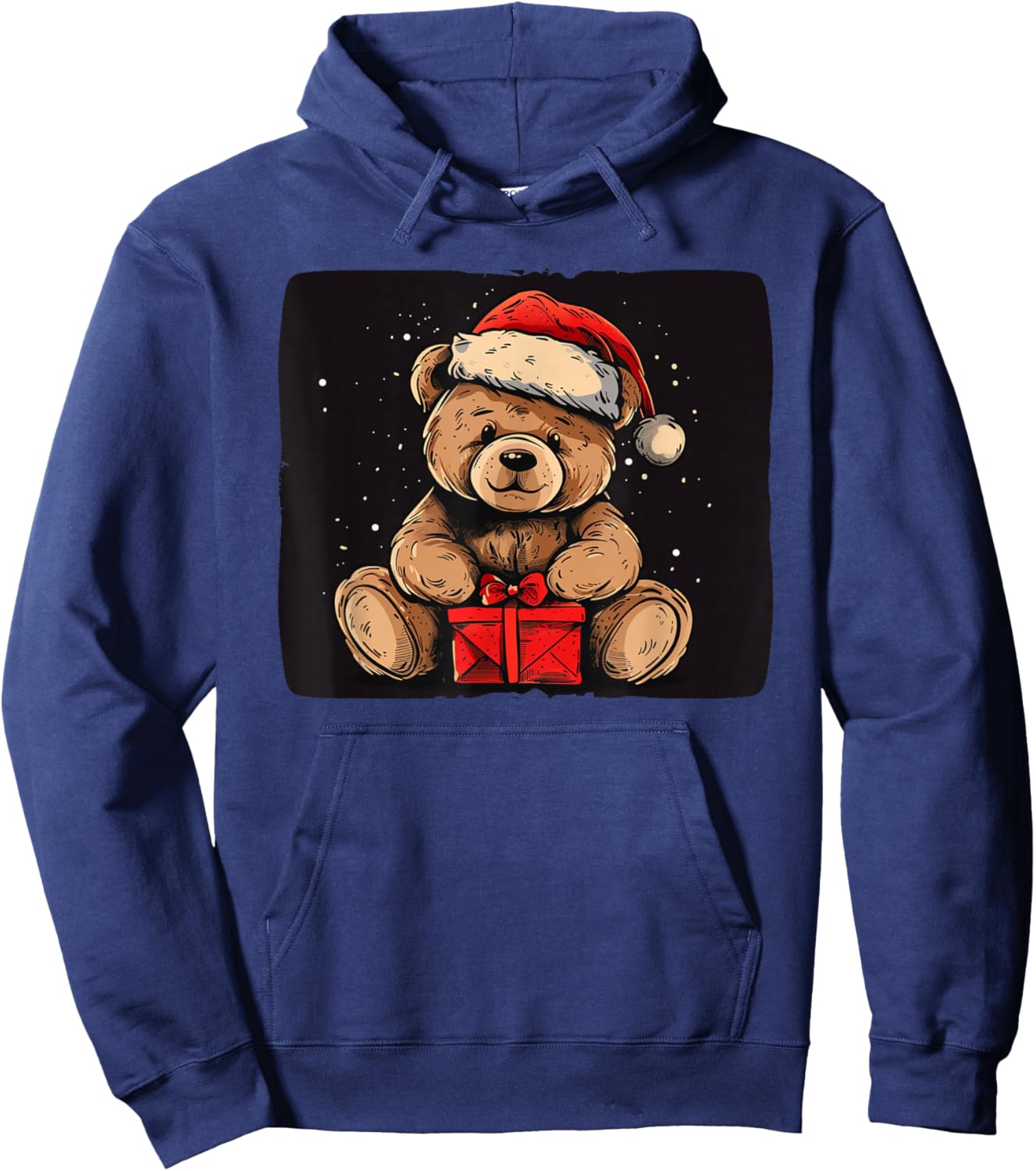 Friendly Teddy Bear in Christmas Season Hoodie - Hoodie | Navy