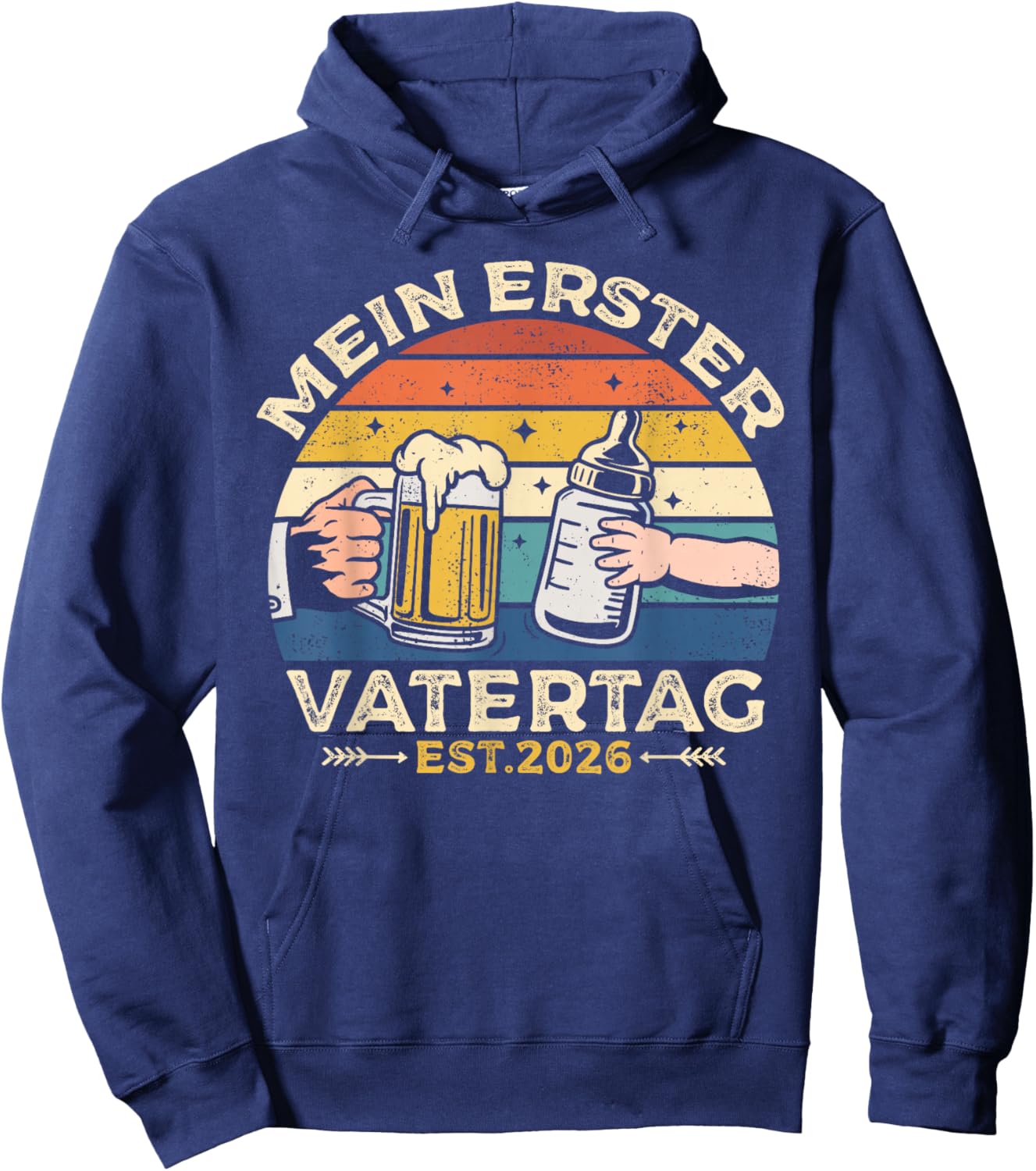 Mein Erster Vatertag Lustiges Vatertagsgeschenk Für Papa Hoodie - Hoodie | Navy