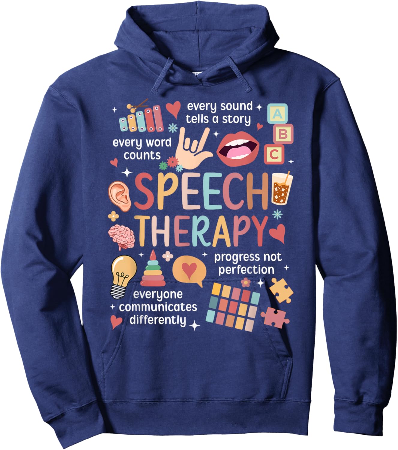 Speech Therapy Speech Language Pathology Assistant SLP Hoodie - Hoodie | Navy