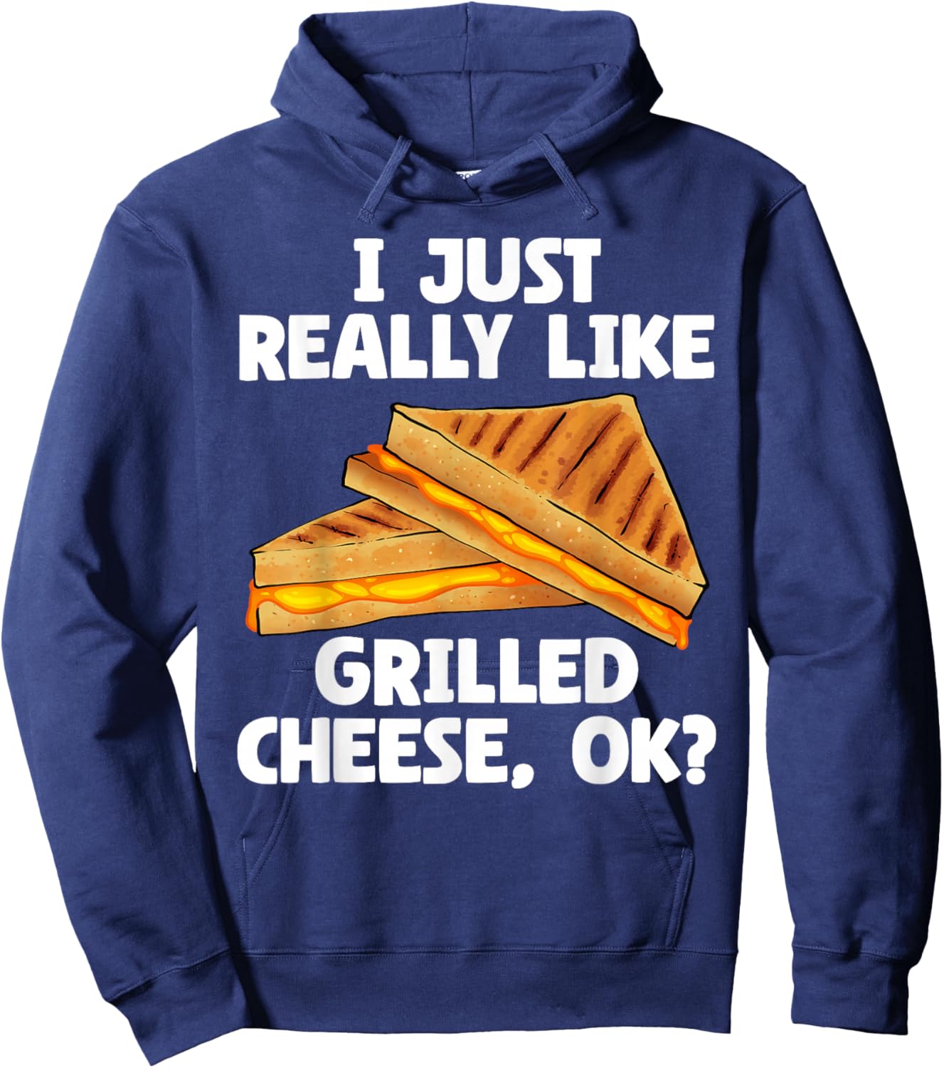 Funny Grilled Cheese Art Women I Love Grilled Cheese Hoodie - Hoodie | Navy