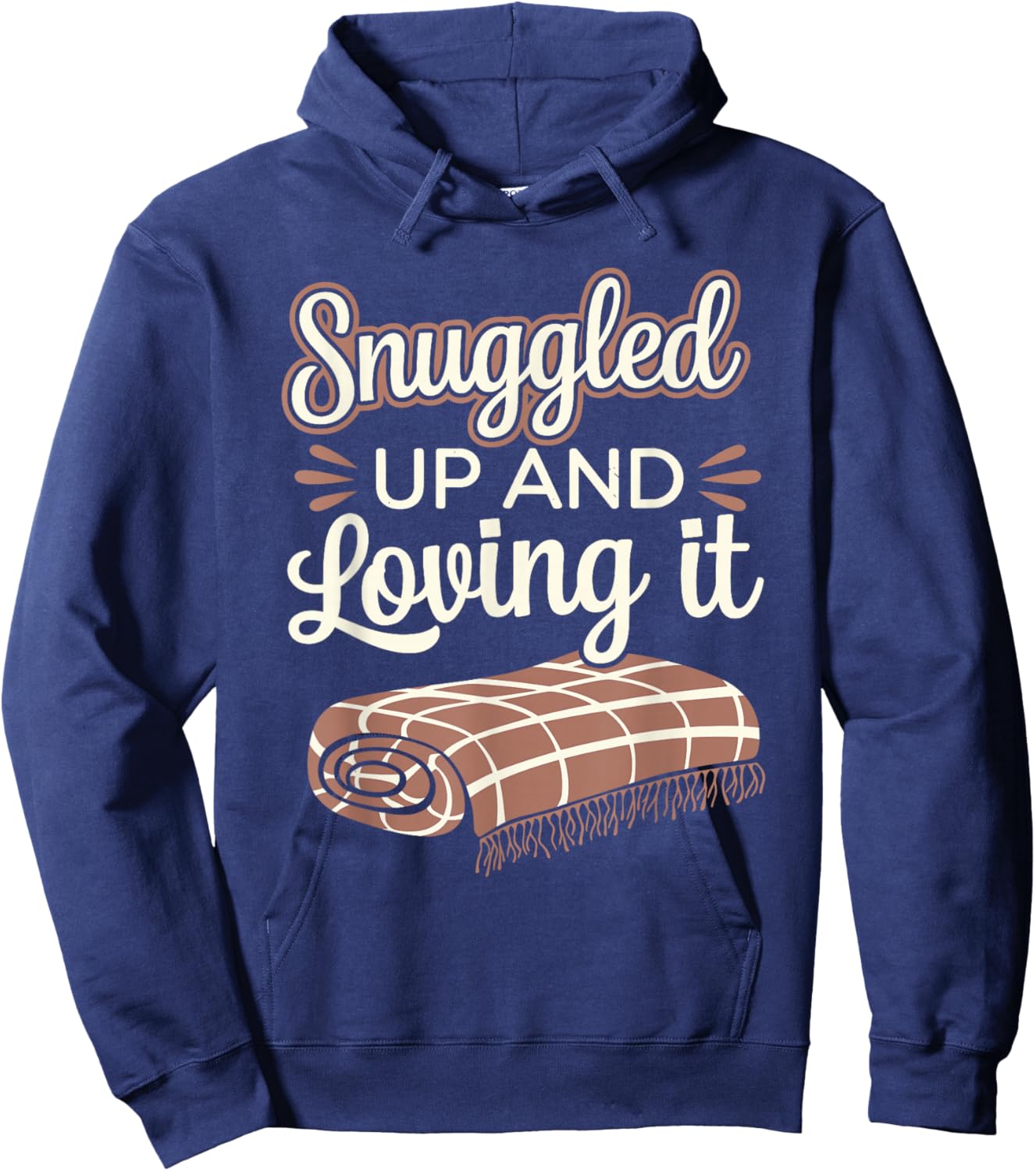 Winter Cozy Culture Warm Blankets Hot Cocoa and Hygge Vibes Hoodie - Hoodie | Navy