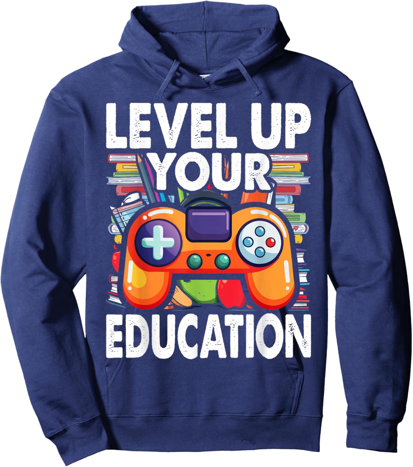 Level Up Your Education - Gaming-Inspired Teacher Design Hoodie - Hoodie | Navy