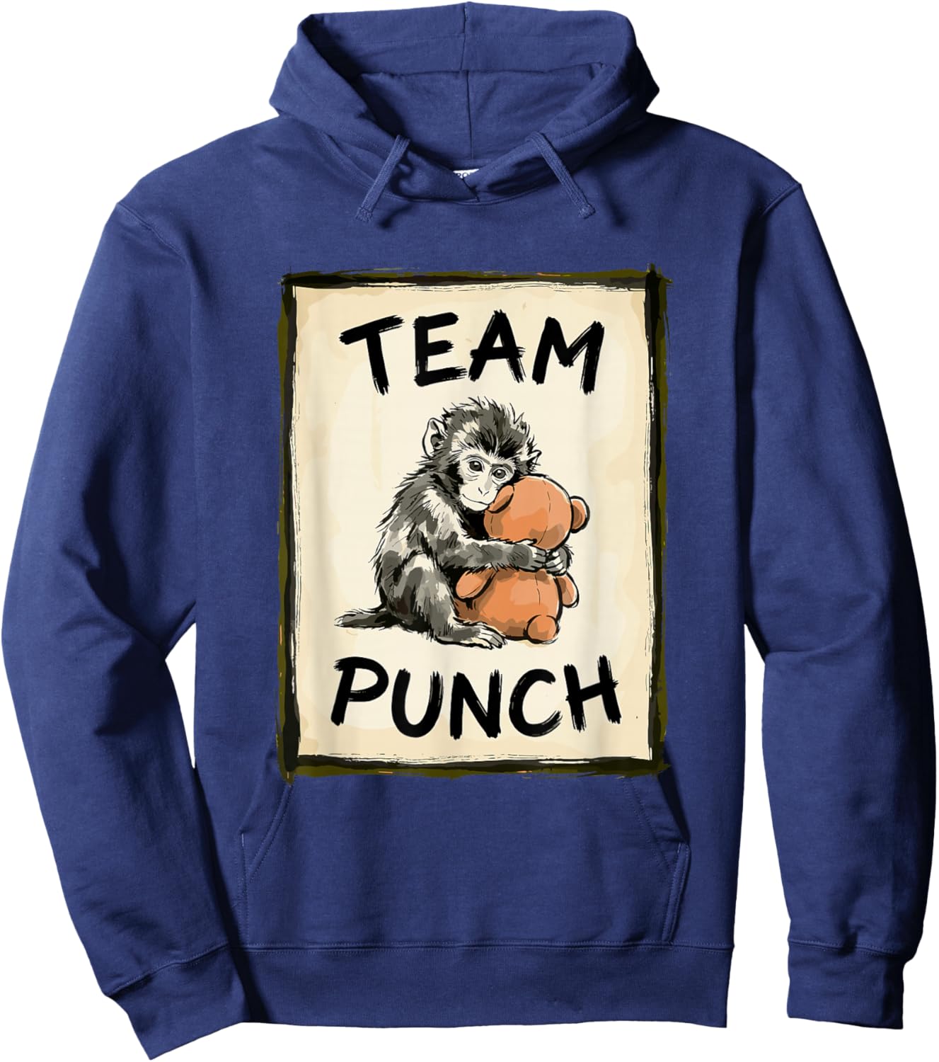 Cute Baby Monkey Team Punch Hoodie - Hoodie | Navy