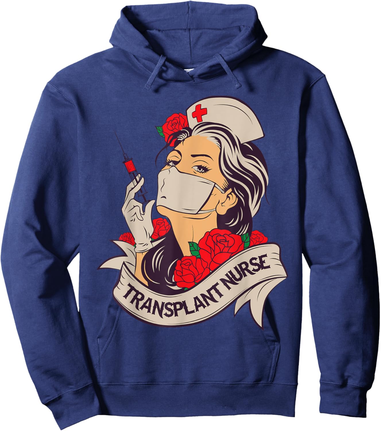 Transplant Nurse RN Funny Graphic for Nurse Practitioner Hoodie - Hoodie | Navy