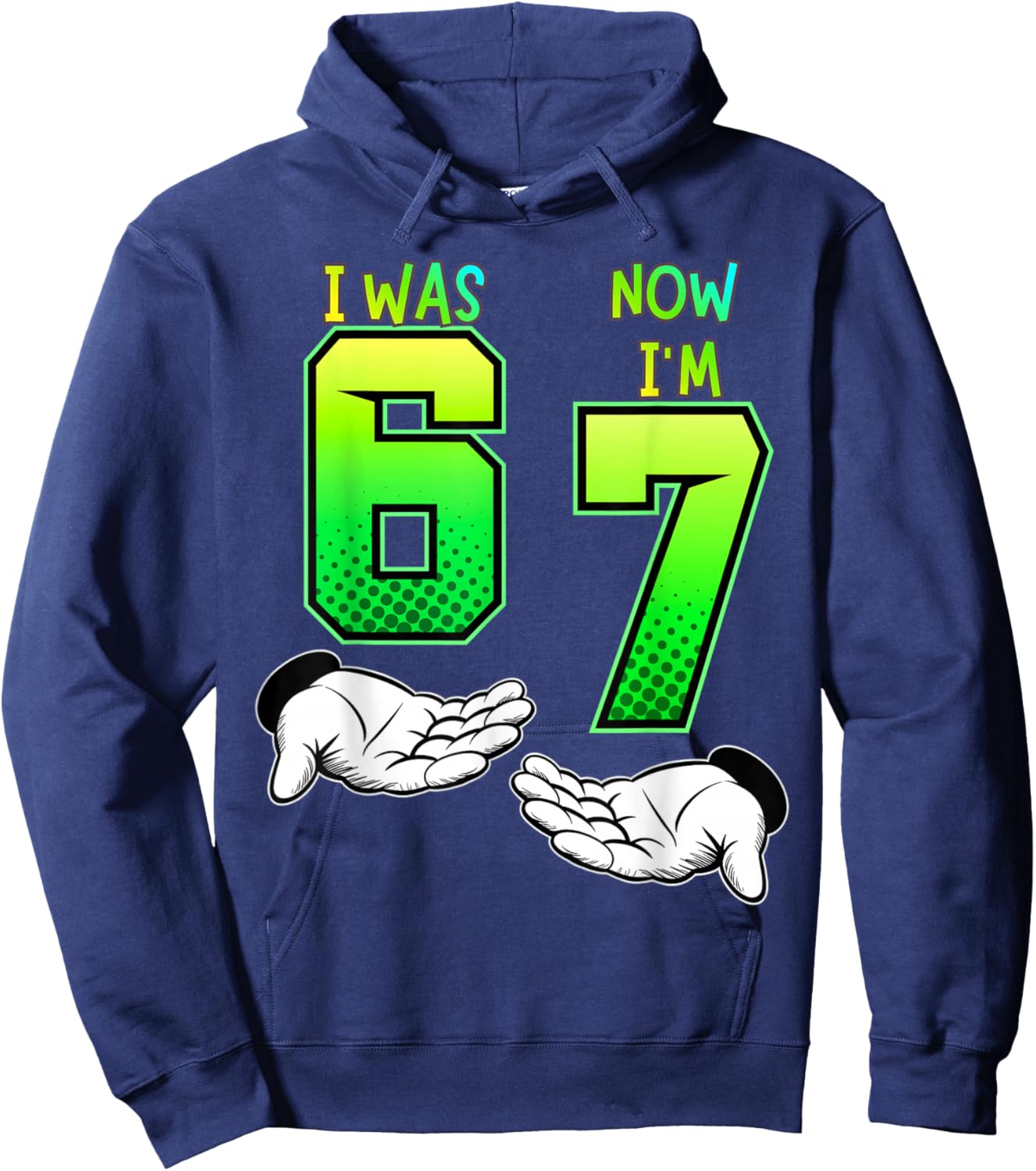 I Was 6 Now I'm 7 Birthday Shirt for Kids 7th Birthday Hoodie - Hoodie | Navy