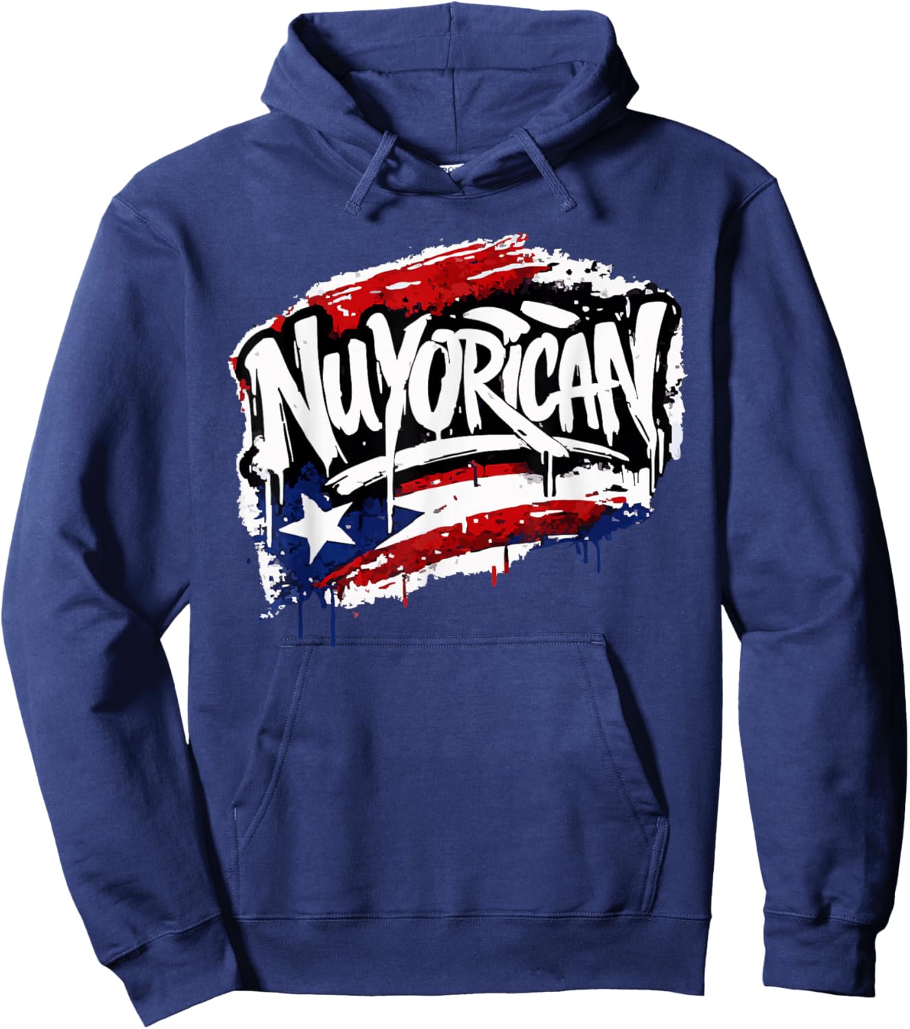 Nuyorican Graffiti Style Puerto Rican NYC Graphic Hoodie - Hoodie | Navy