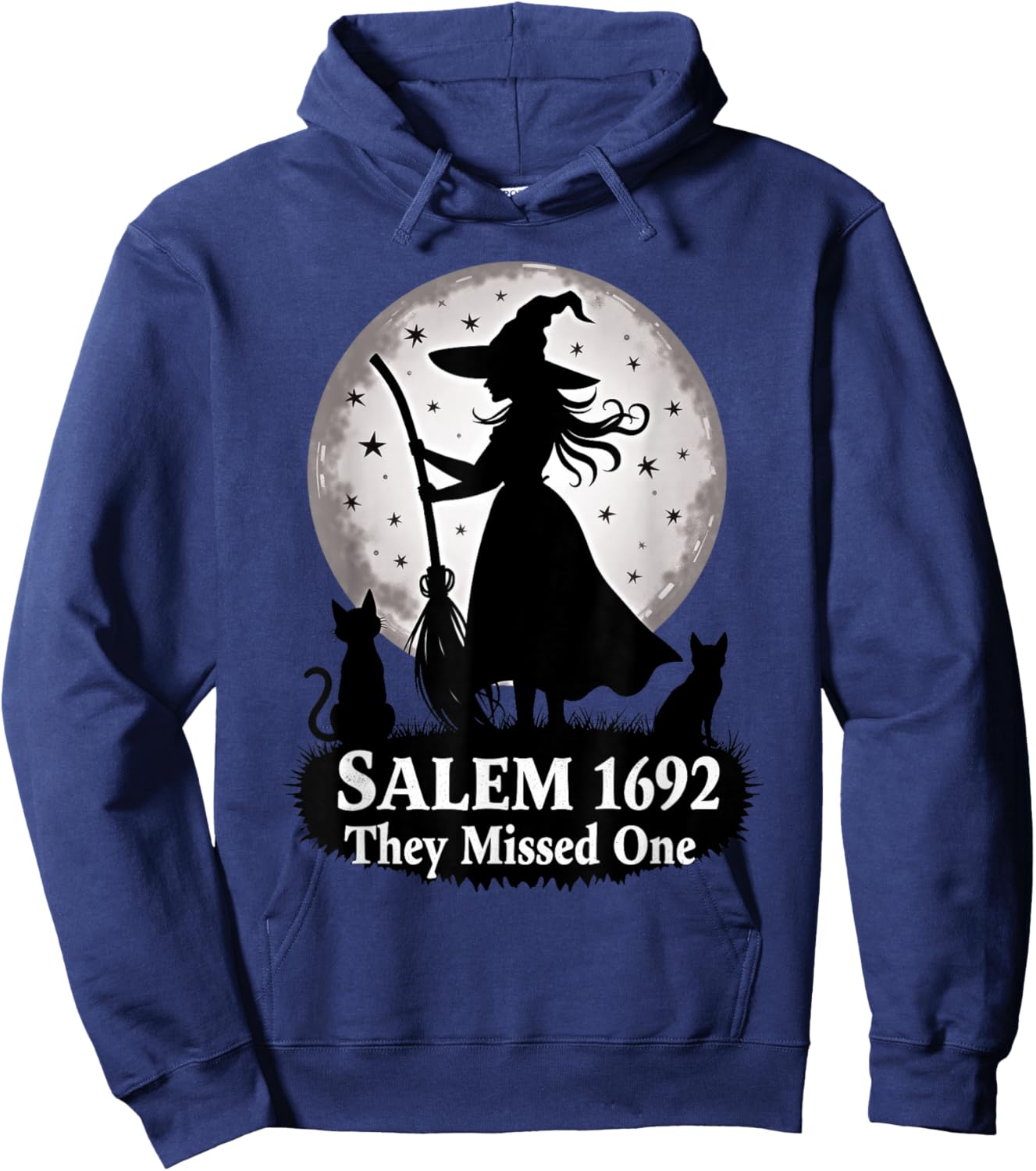 Full Moon Halloween Witch Salem They Missed One cat mom Hoodie - Hoodie | Navy
