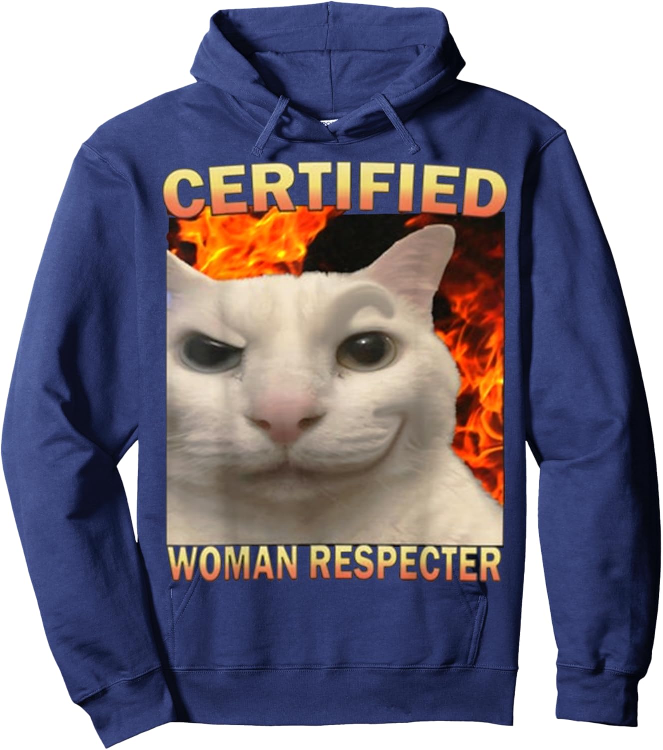 & Cat FUNNY Meme Cute Hoodie - Hoodie | Navy