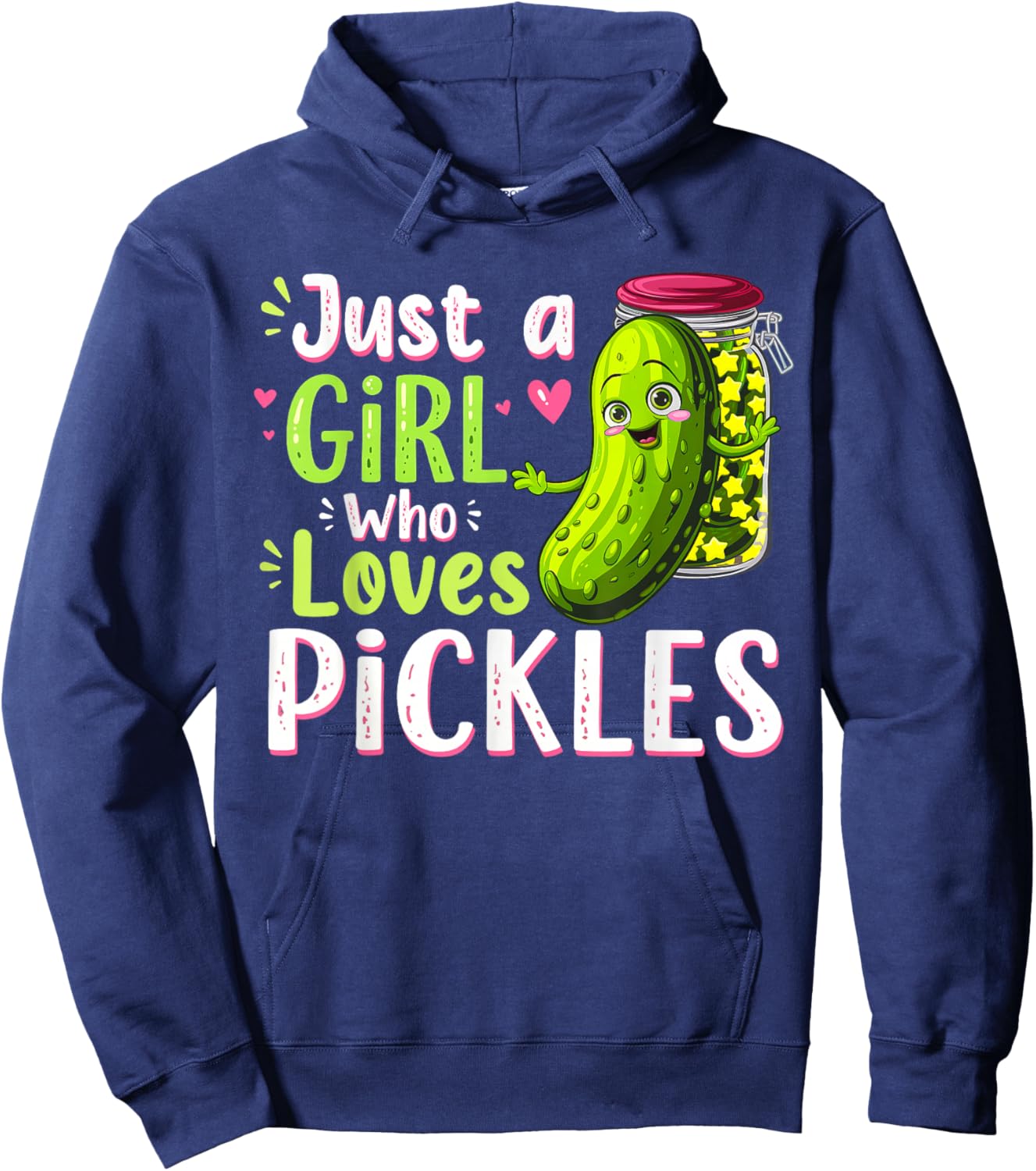 Just a Girl Who Loves Pickles Funny Toddler Pickle Costume Hoodie - Hoodie | Navy