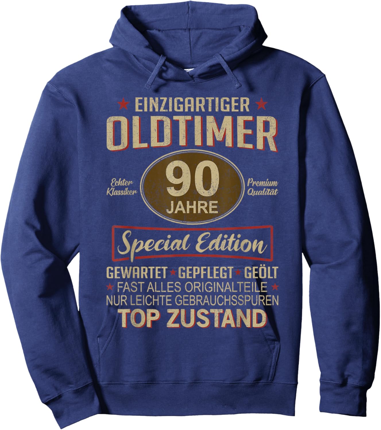 90. Geburtstag 90 Jahre Einzigartiger Oldtimer 90er Hoodie - Hoodie | Navy