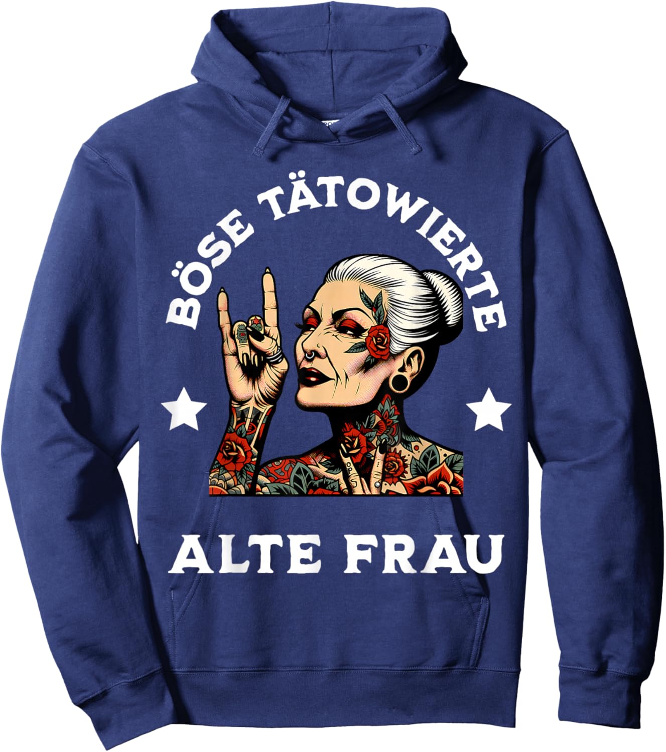 Böse Alte Tätowierte Frau Hoodie - Hoodie | Navy