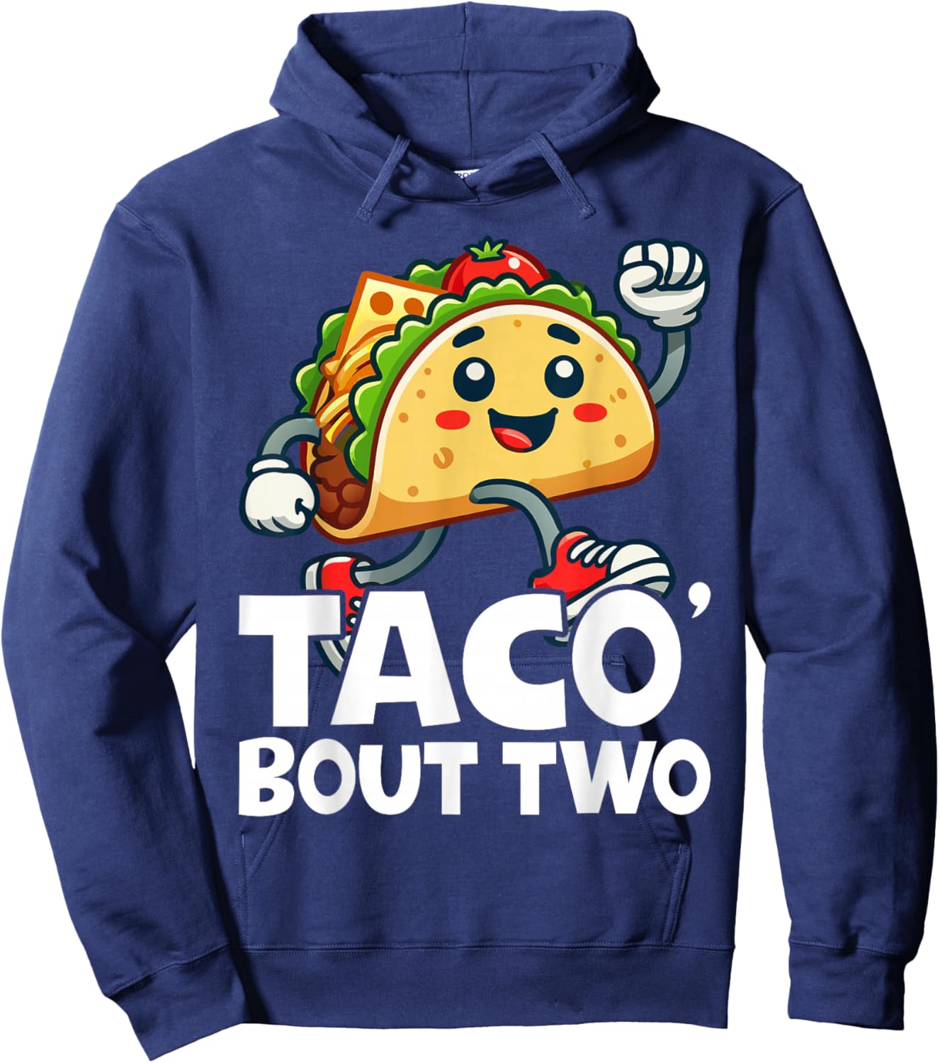 Taco Bout Two Mexican 2 year old Boy Girls Second Birthday Hoodie - Hoodie | Navy