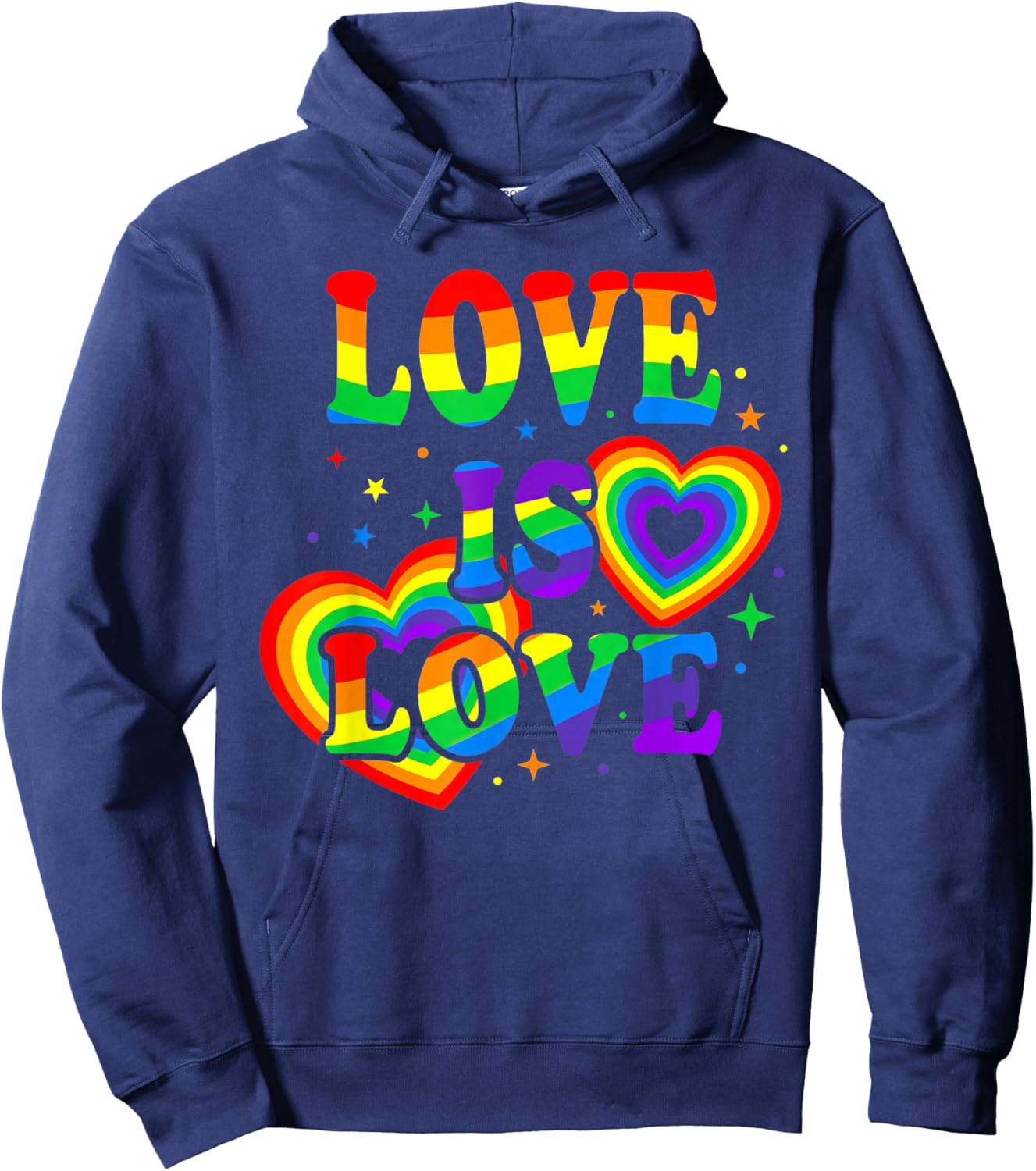 LGBTQ Love is Love Gay Pride LGBT Rainbow Flag Hoodie - Hoodie | Navy