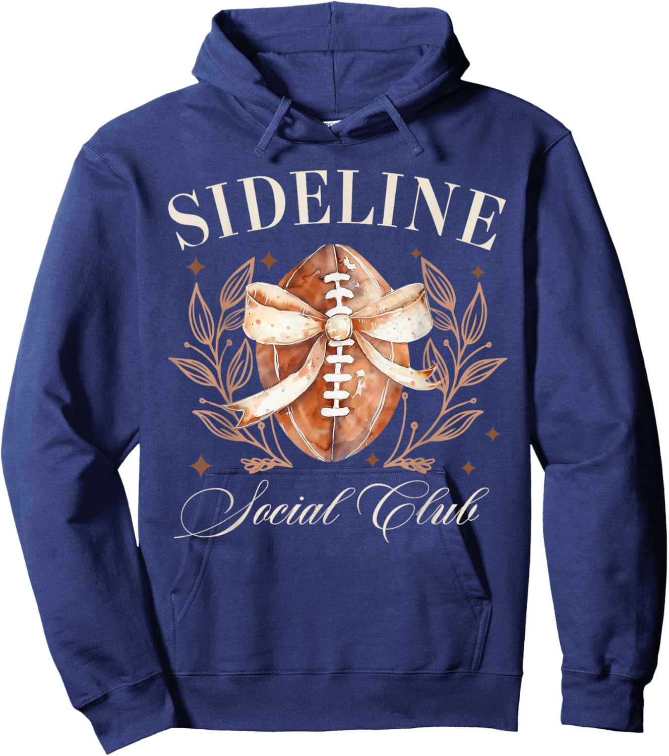 Sideline Social Club American Football Coquette Bow Game Day Hoodie - Hoodie | Navy