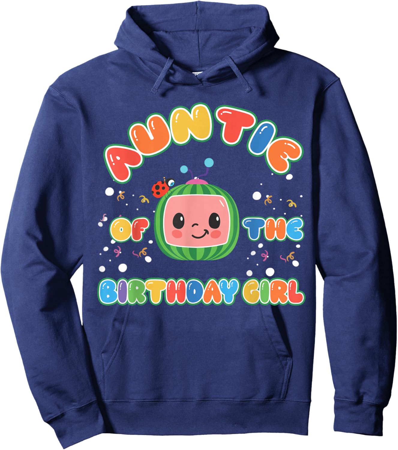 Auntie Of The Birthday Girl Melon Family Matching Funny Hoodie - Hoodie | Navy