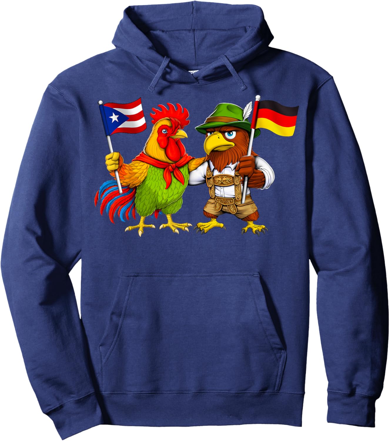 Puerto Rico Germany Flag Puerto Rican Roots German Heritage Hoodie - Hoodie | Navy