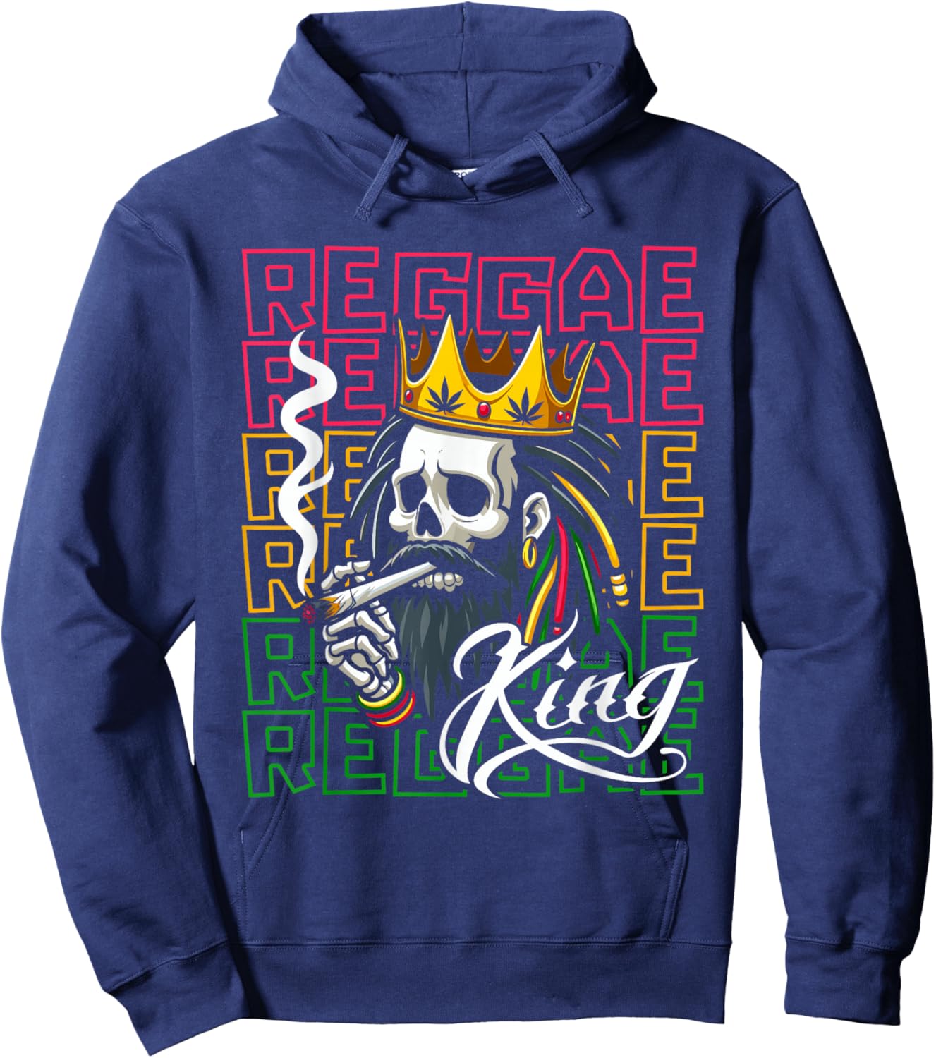 Reggae Skeleton - Rasta Music Rastafarian Reggae King Hoodie - Hoodie | Navy
