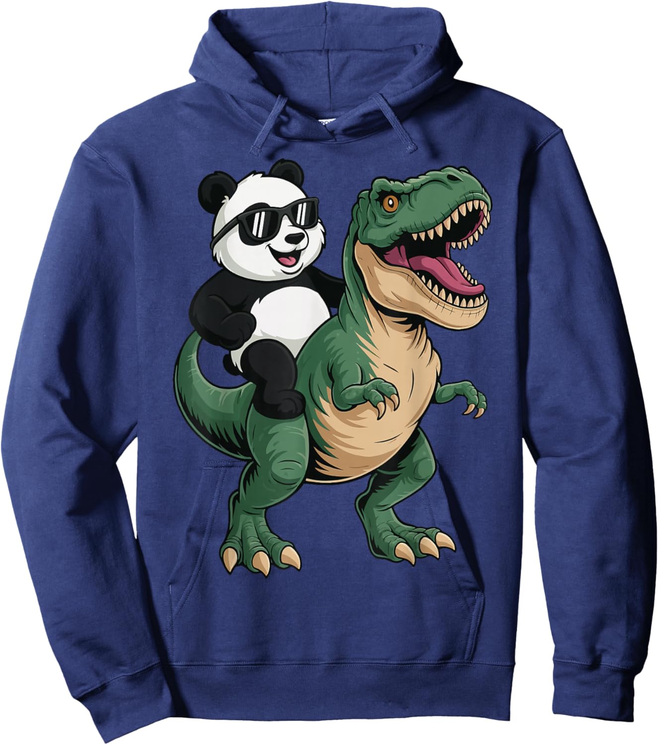 Panda Riding T-Rex Hoodie - Hoodie | Navy