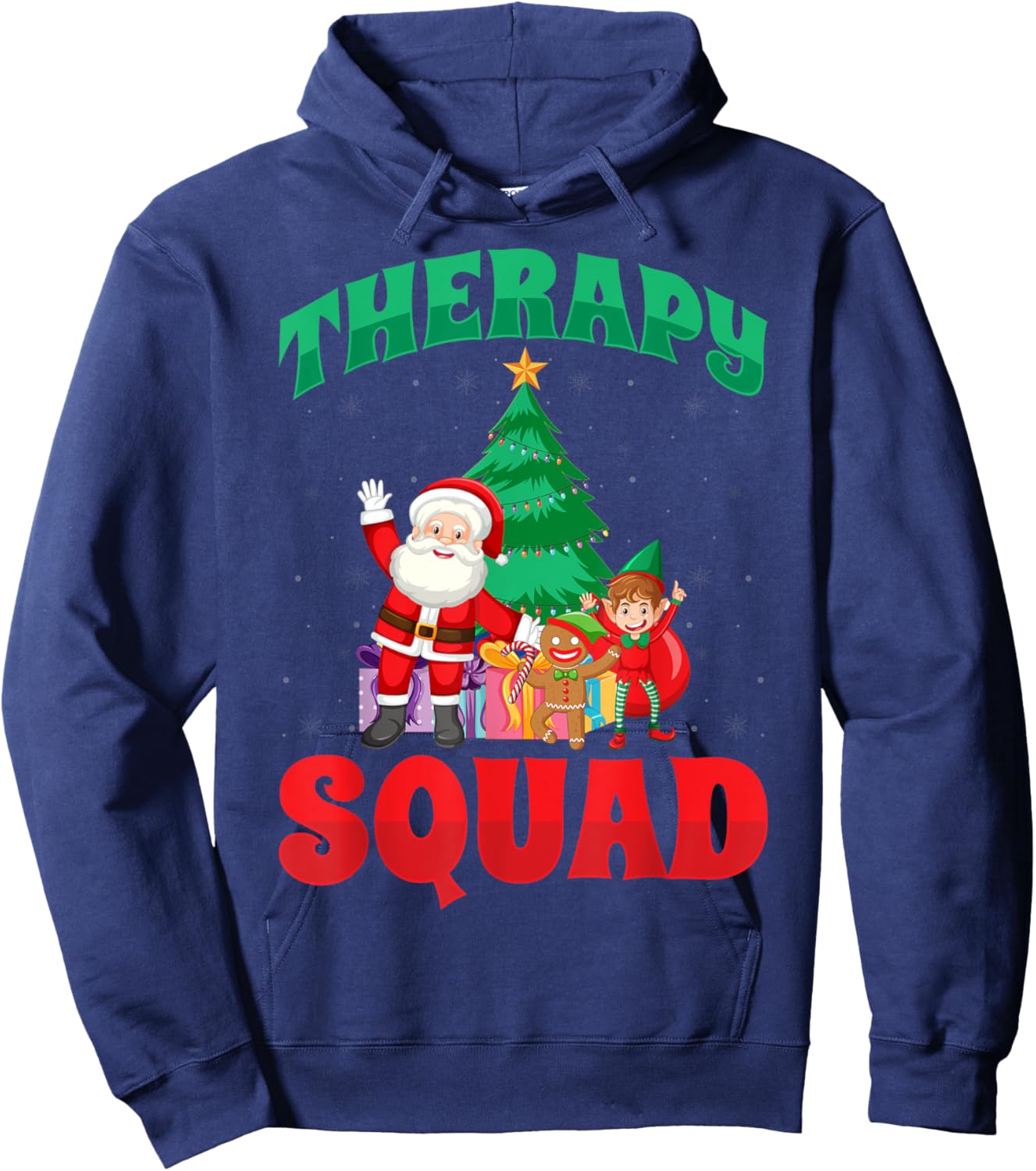 Therapy Squad Xmas Santa SLP Speech Pathologists Christmas Hoodie - Hoodie | Navy
