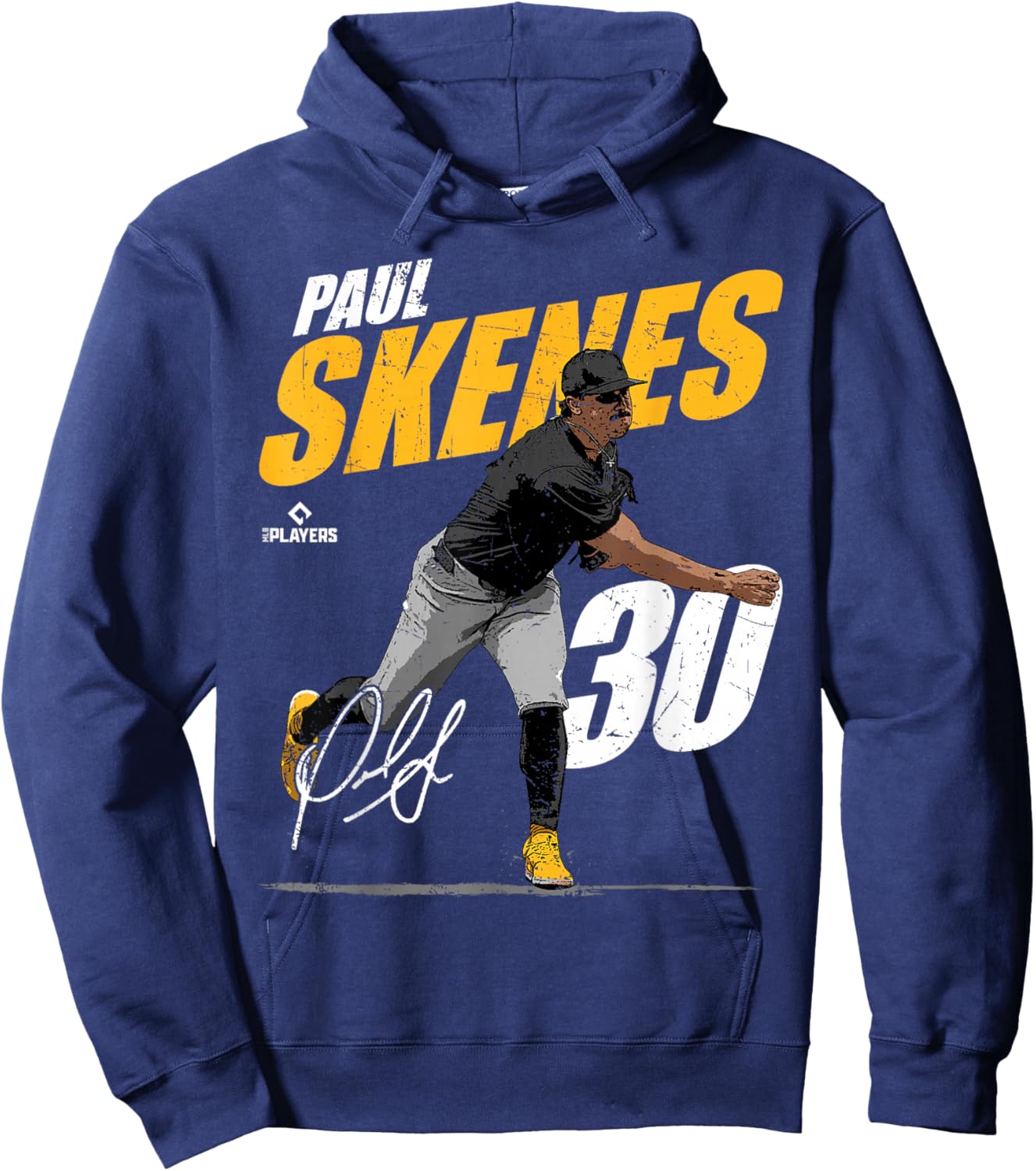 Paul Skenes | Pittsburgh Baseball Players | MLBPSK3001 Hoodie - Hoodie | Navy