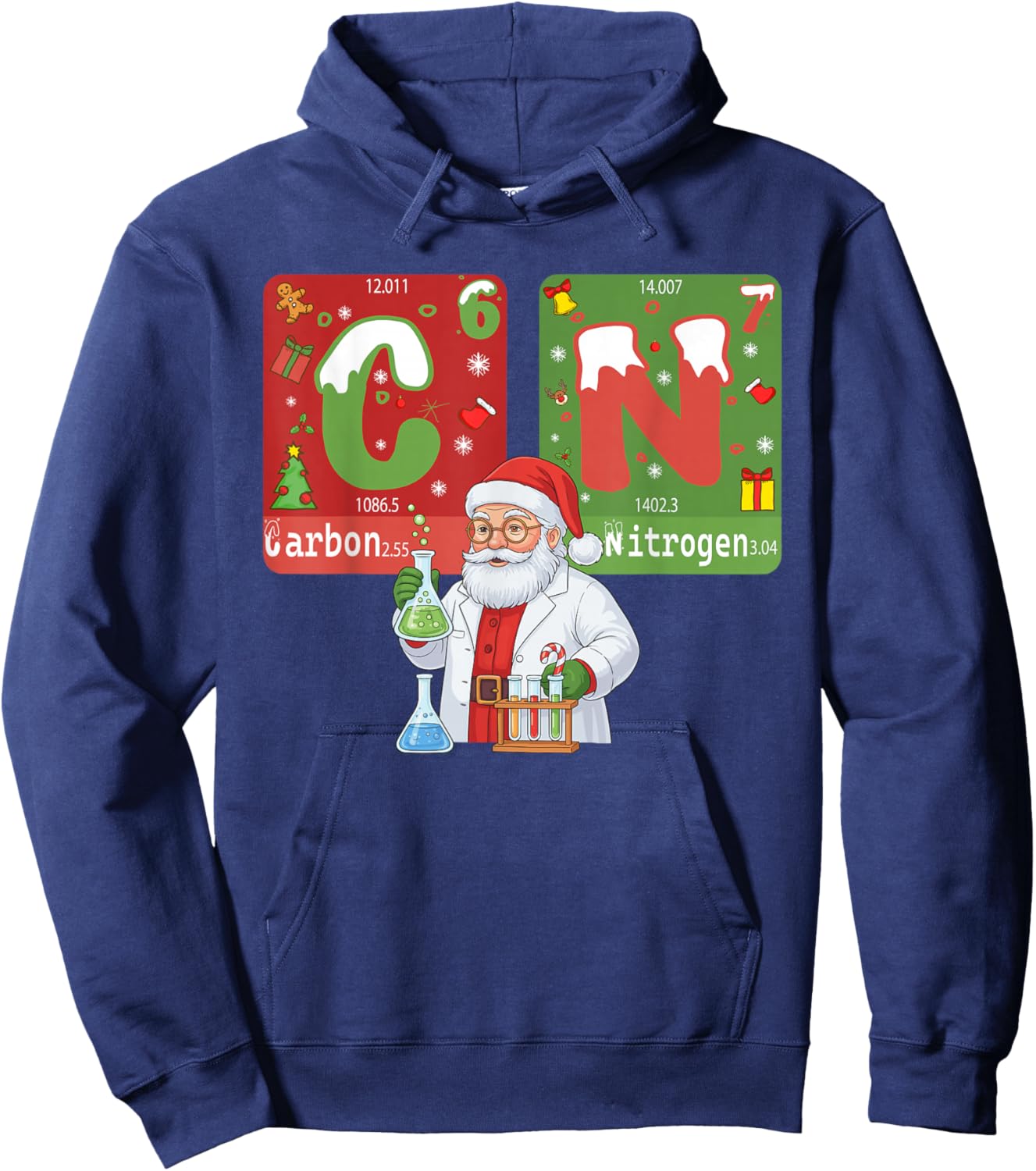 Christmas 67 Meme Science Chemistry Humor Periodic Table Hoodie - Hoodie | Navy