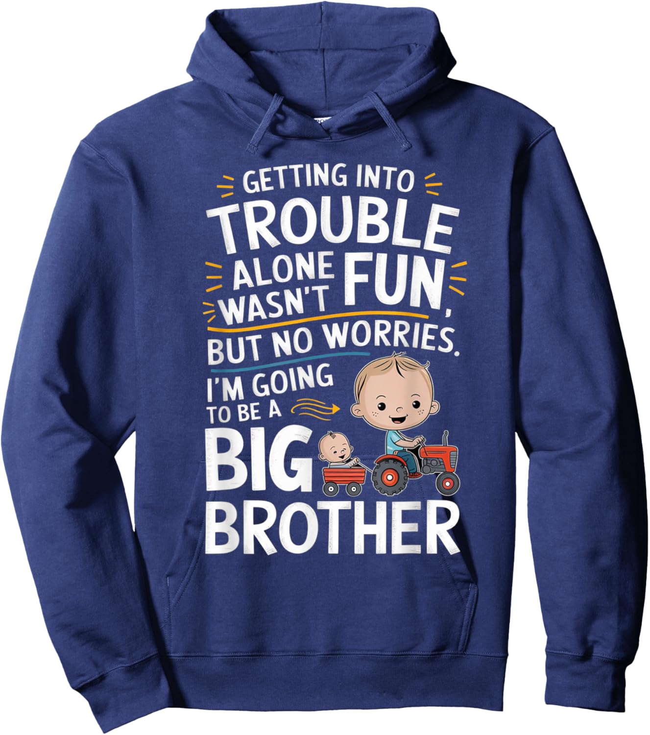 Promoted to Big Design Brother Funny Tractor Toddlers & Kids Hoodie - Hoodie | Navy
