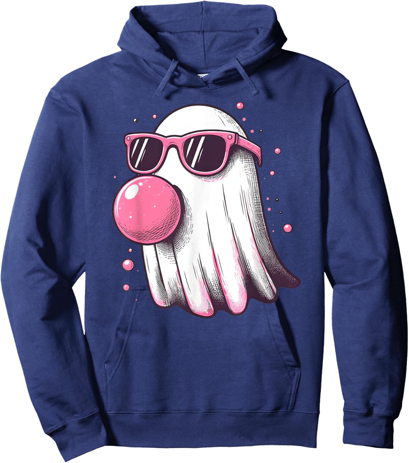 Cute Little Ghost Pastel Goth Bubble Gum Cool Halloween Hoodie - Hoodie | Navy