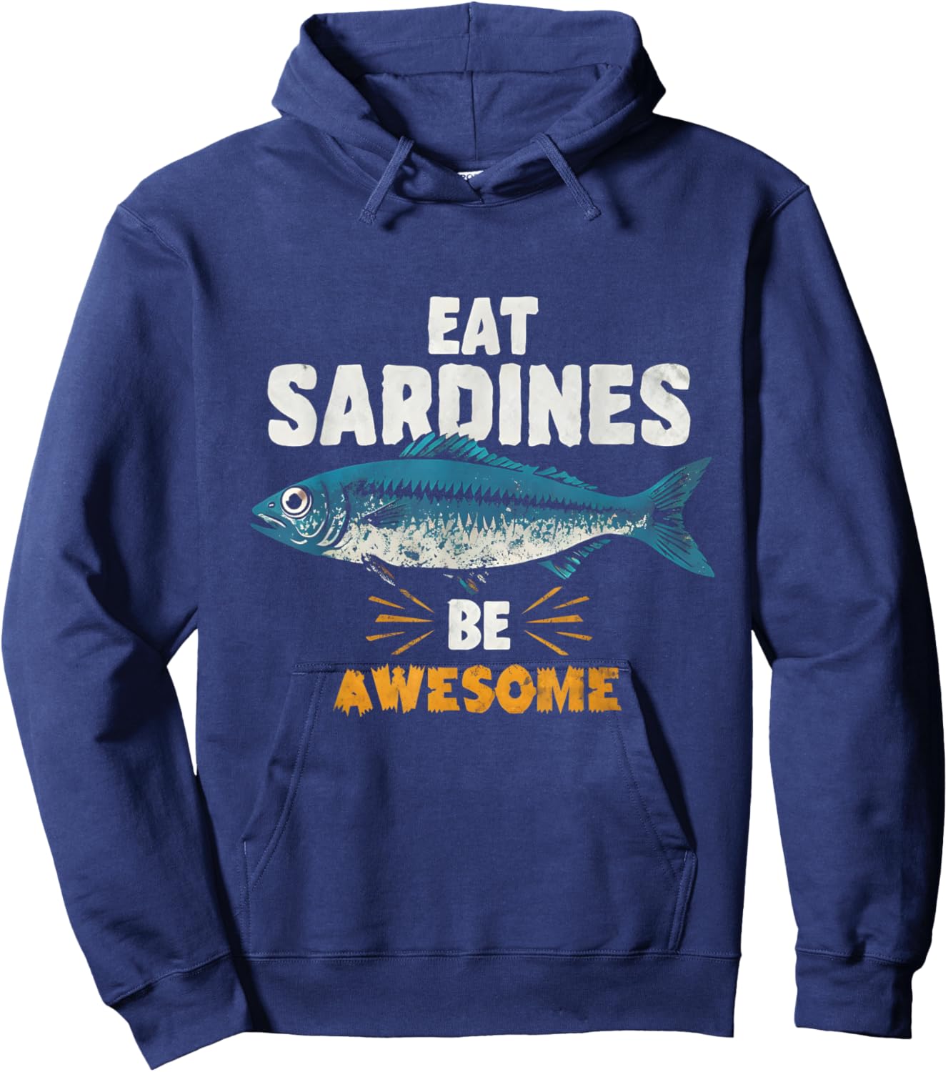 Funny Sardine Style Awesome Fish Hoodie - Hoodie | Navy
