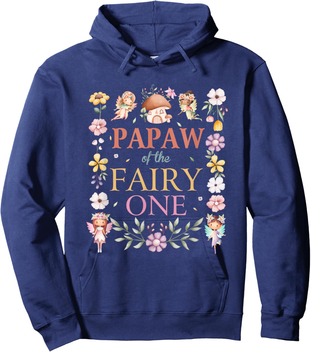 Papaw of The Fairy One 1St Birthday Girl Family Matching Hoodie - Hoodie | Navy