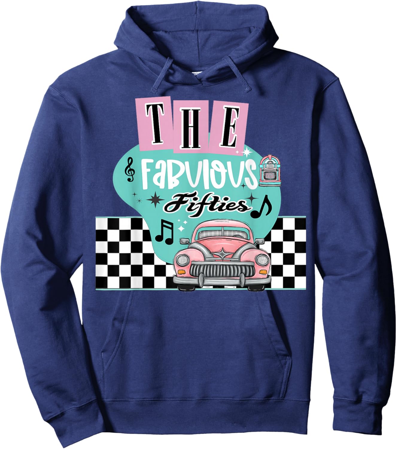 50s Rockabilly Sock Hop Vintage 1950s Clothing Women Men Hoodie - Hoodie | Navy