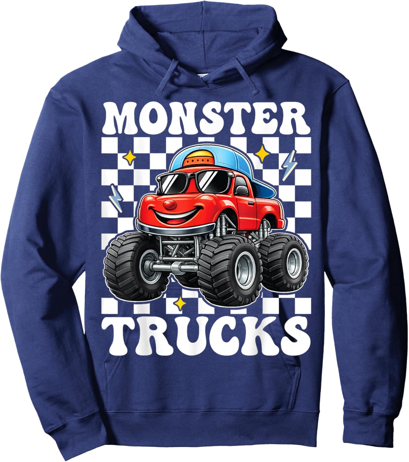 Monster Truck Birthday for Toddlers Youth & Adults Hoodie - Hoodie | Navy
